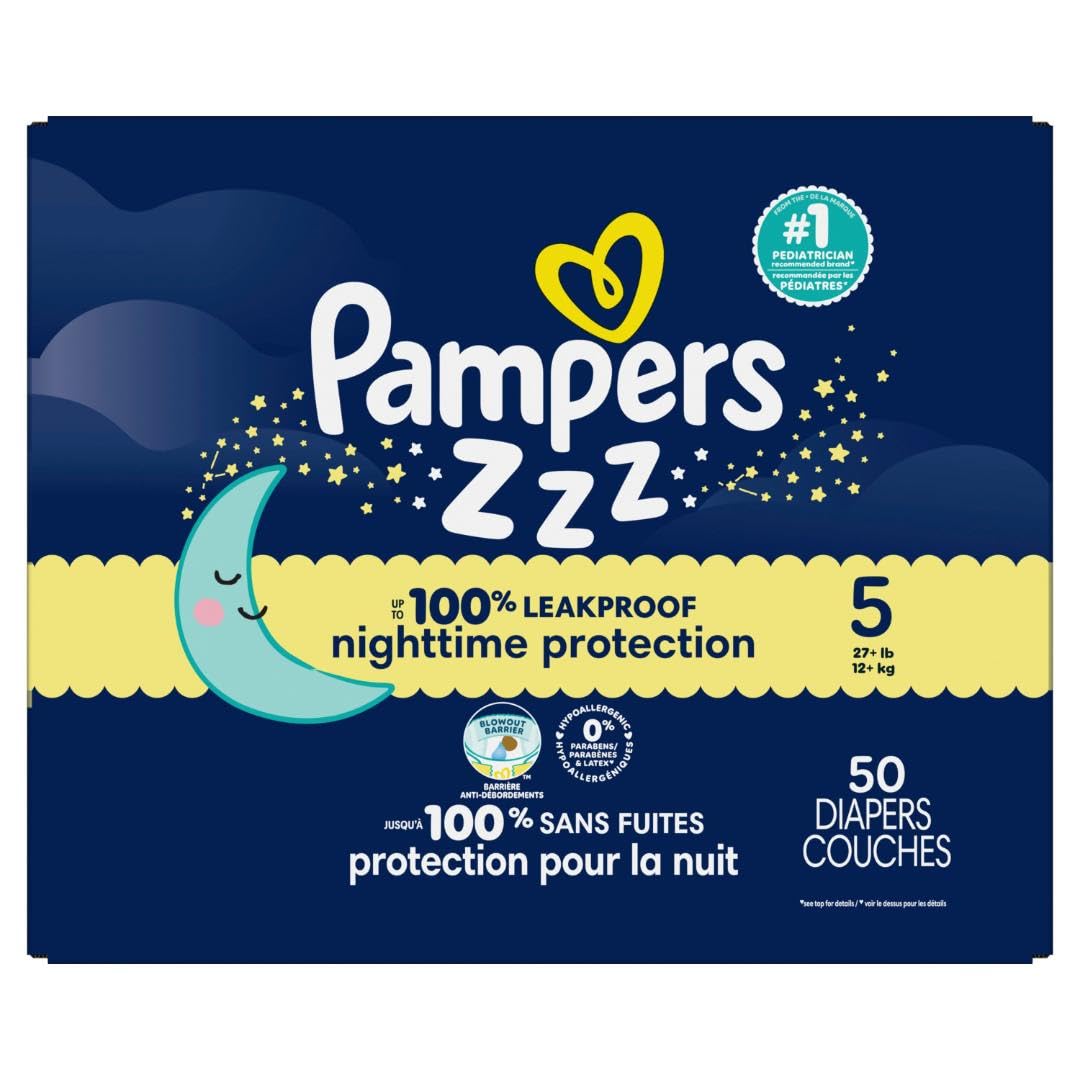 Pampers ZZZ Overnight Diapers, Size 7 (26-50 lbs), 36 Count, Nighttime Protection Disposable Baby Diaper Jansha Store