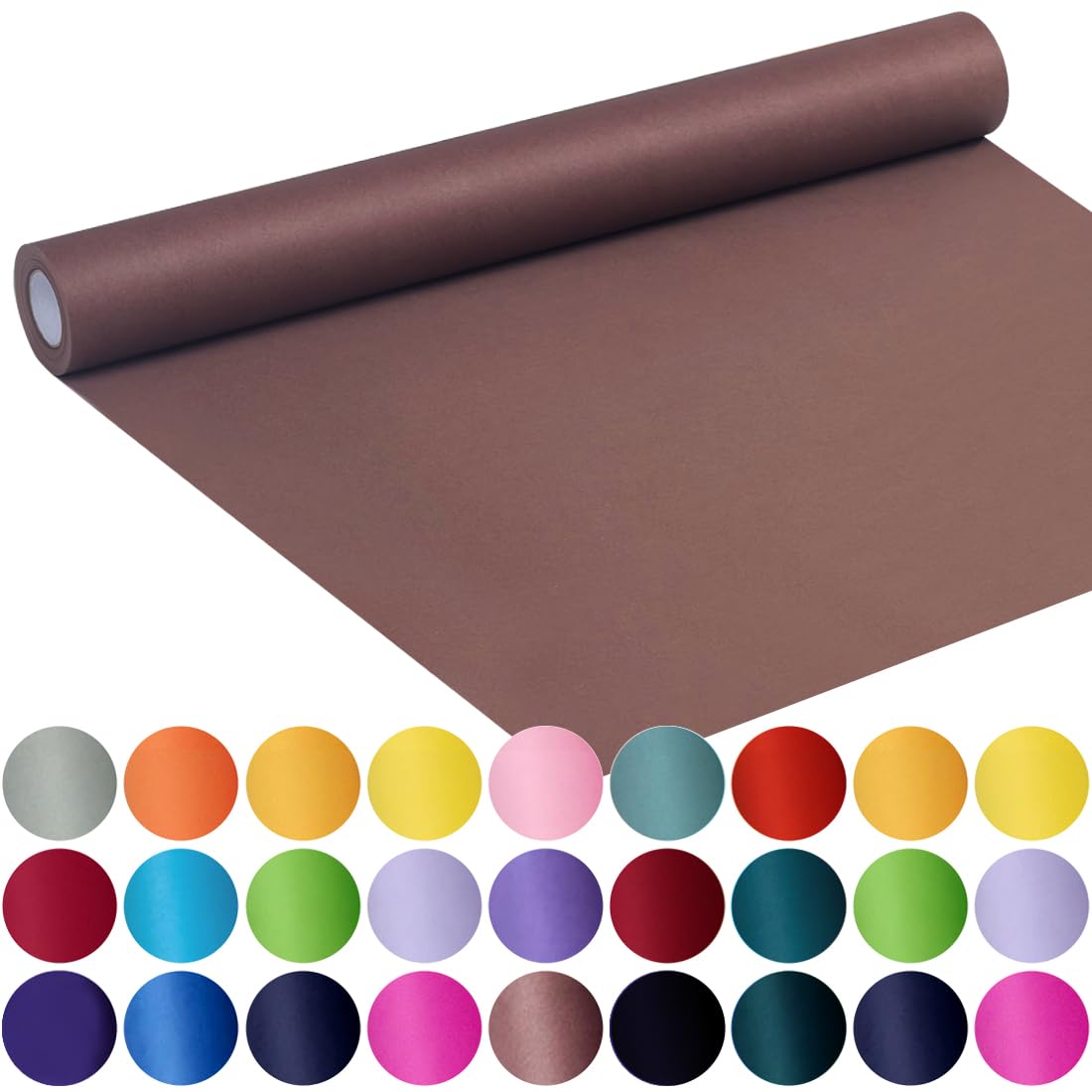 SMART&CASUAL 36" x 1,500" (125') Brown Kraft Craft Paper Roll for Gift Wrapping Bulletin Board Bouquet Flower Art Packing Parcel Table Covering 70GSM 50LB (Brown, 36" x 125') Jansha Store