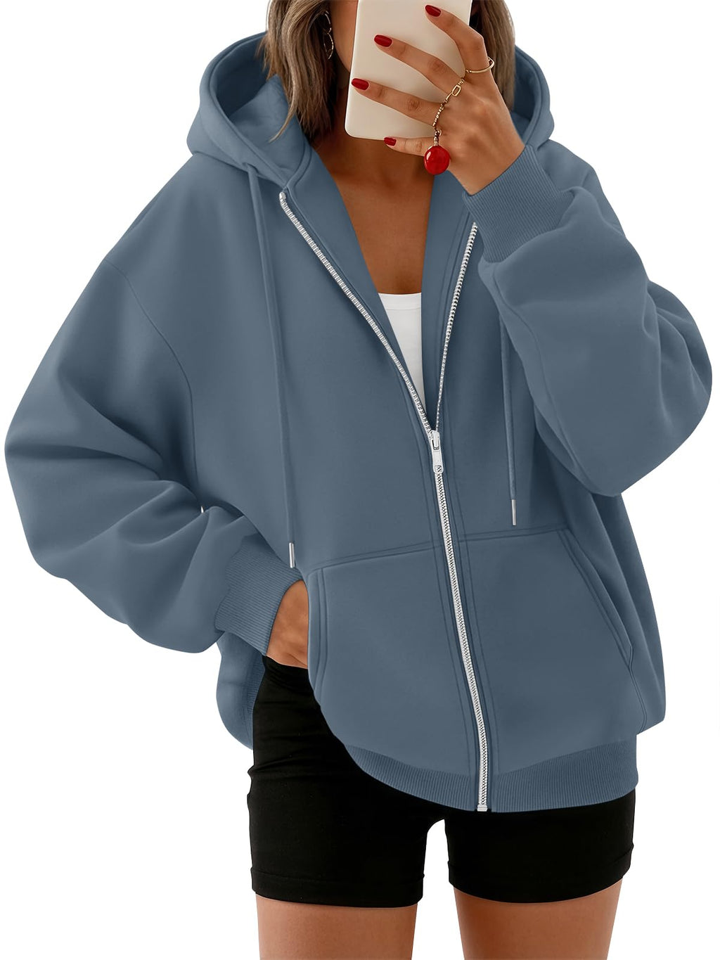 Trendy Queen Womens Oversized Zip Up Hoodies Y2K Fall Sweatshirts 2026 Jansha Store
