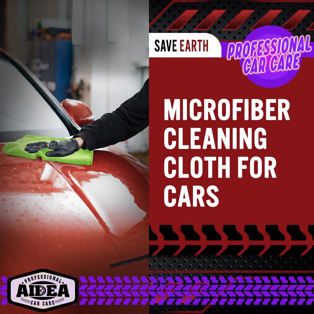 AIDEA Microfiber Cleaning Cloth-50PK, Microfiber Towels for Cars, 12"×12" Jansha Store