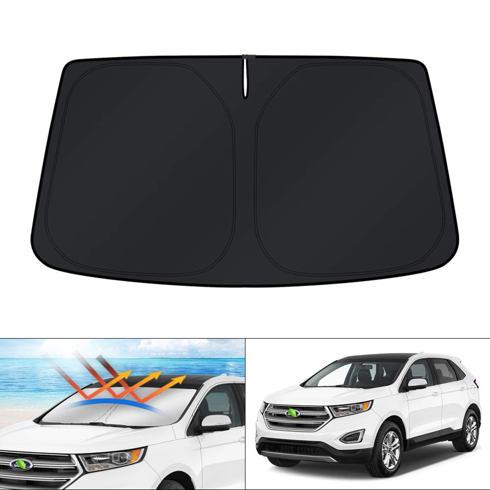 KUST Windshield Sun Shade for 2017-2026 Tesla Model Y/Model 3 Sunshade Accessories (Fit 2025-2026 Model Y Juniper / 2024 Model 3 Highland) Upgraded Foldable Sunshade, Blocks UV Rays Keep Car Cool Jansha Store