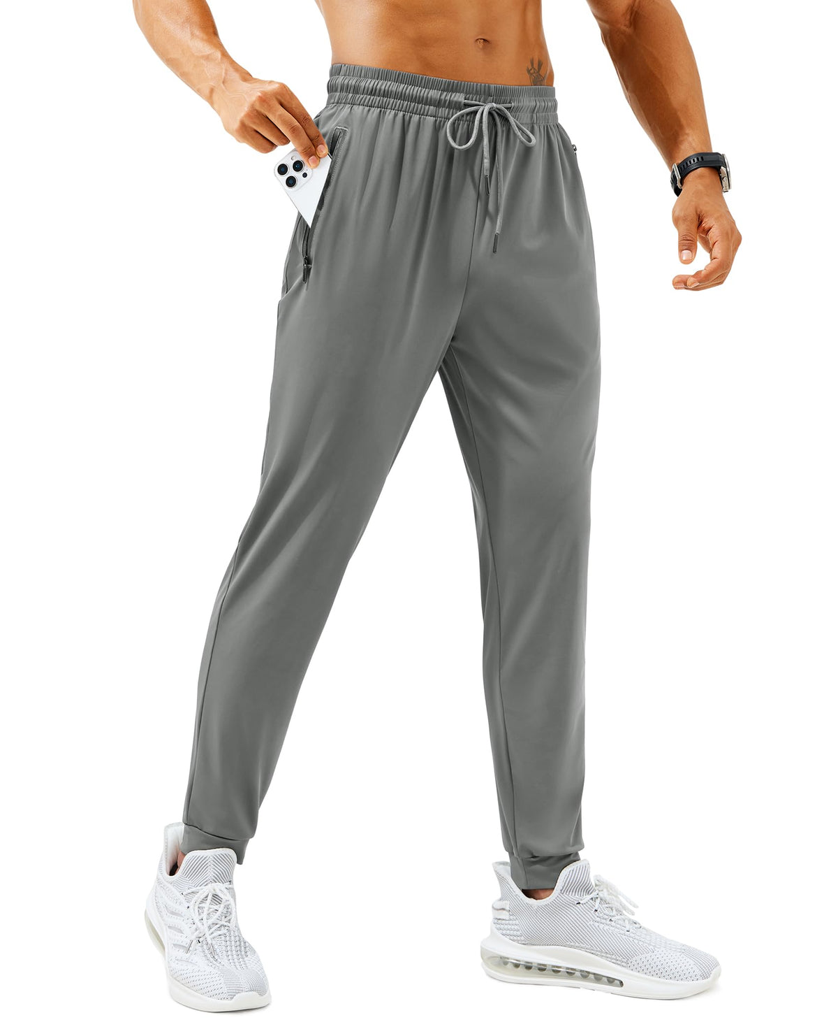 Mens Sweatpants with Zipper Pockets Lightweight Athletic Joggers for Workout Running Gym Track Casual Wear Jansha Store