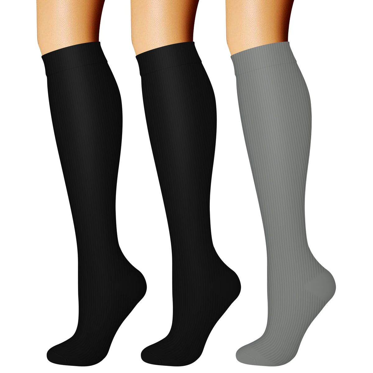 CHARMKING Compression Socks for Women & Men Circulation (3 Pairs) 15-20 mmHg is Best Support for Athletic Running Cycling Jansha Store