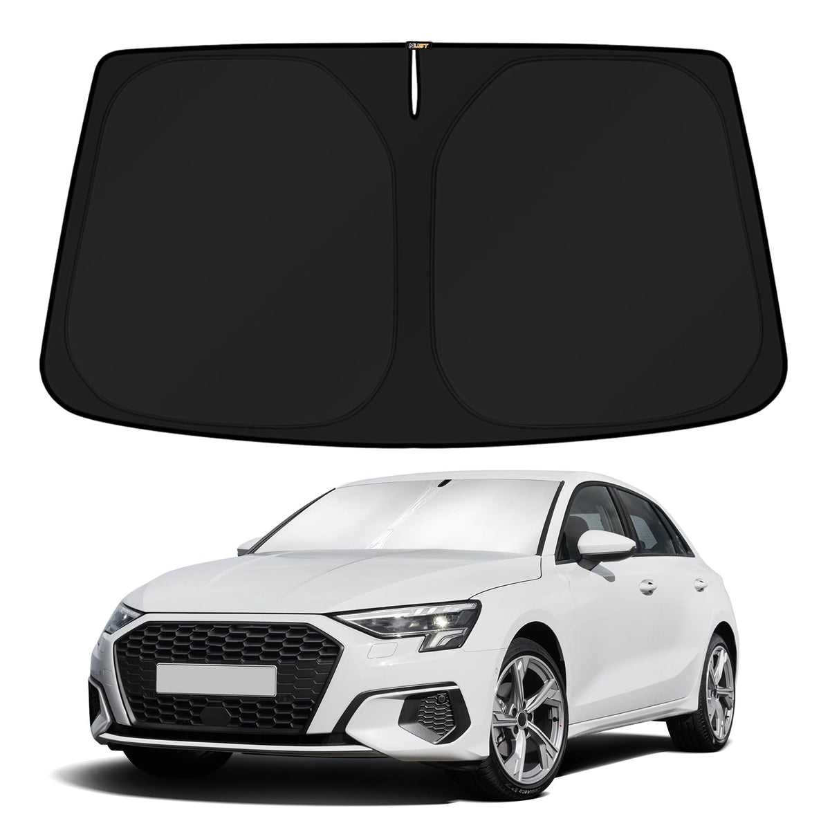 KUST Windshield Sun Shade for 2017-2026 Tesla Model Y/Model 3 Sunshade Accessories (Fit 2025-2026 Model Y Juniper / 2024 Model 3 Highland) Upgraded Foldable Sunshade, Blocks UV Rays Keep Car Cool Jansha Store