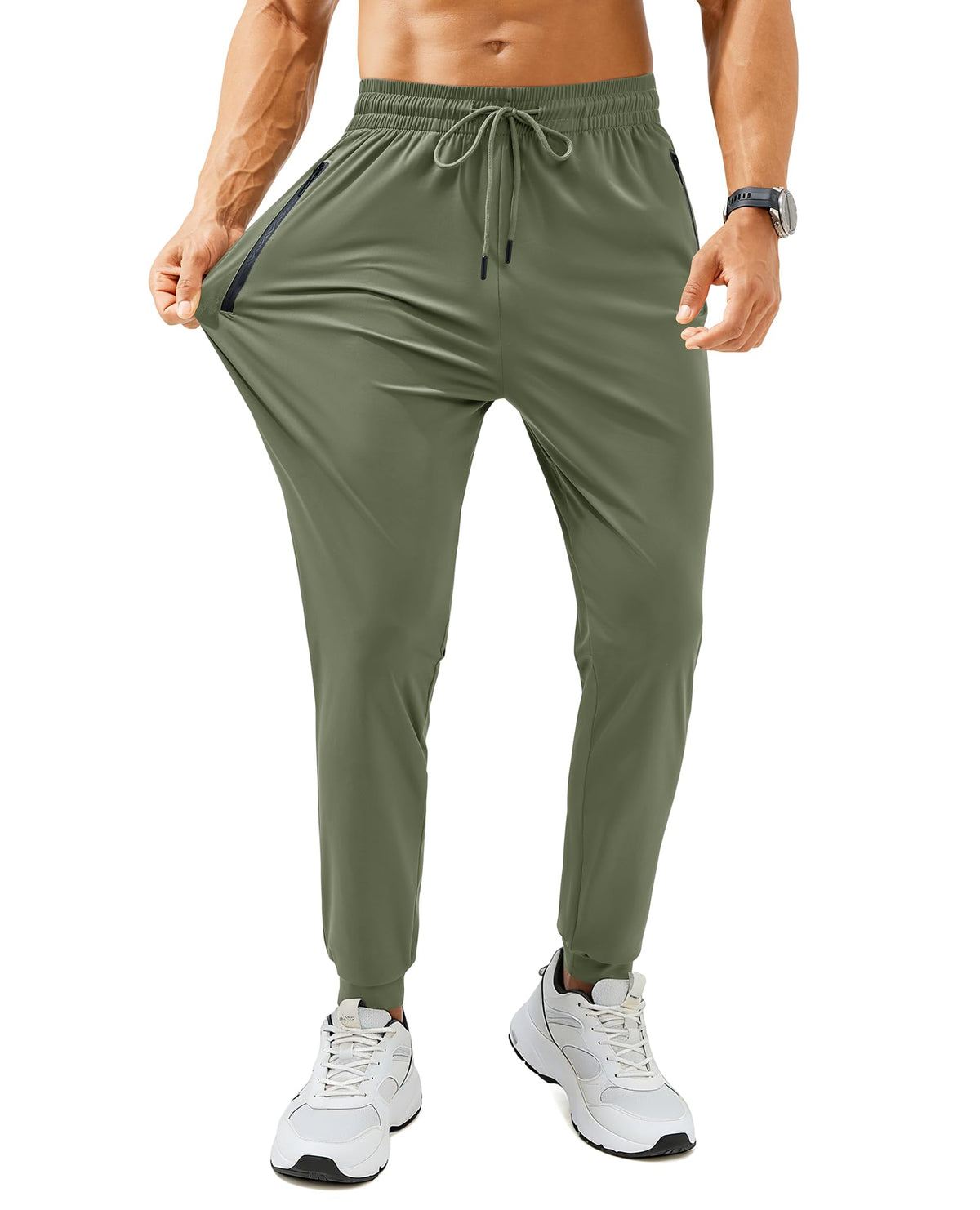 Mens Sweatpants with Zipper Pockets Lightweight Athletic Joggers for Workout Running Gym Track Casual Wear Jansha Store