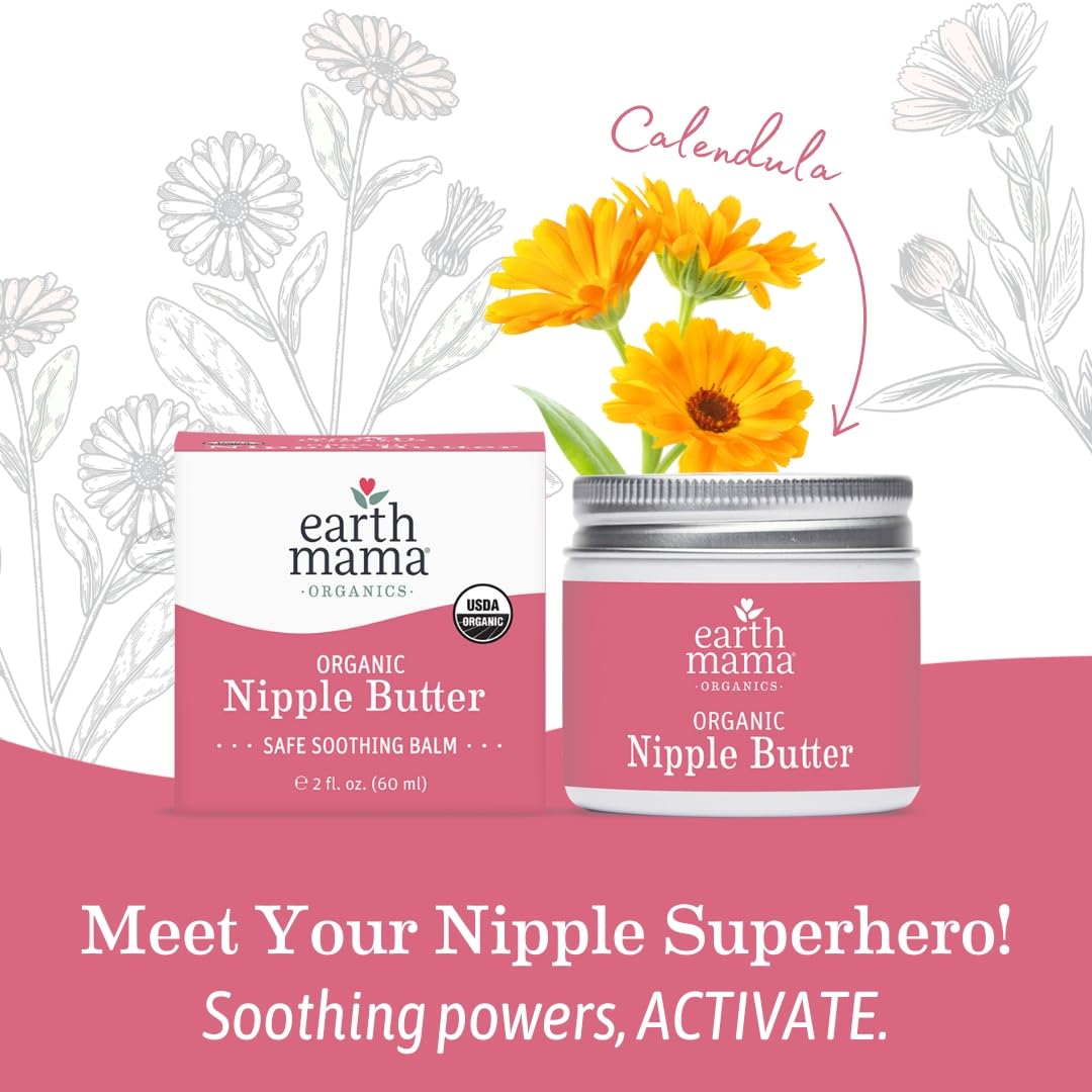 Earth Mama Organic Nipple Butter, Lanolin-Free Breastfeeding Cream, 2 fl oz Jansha Store