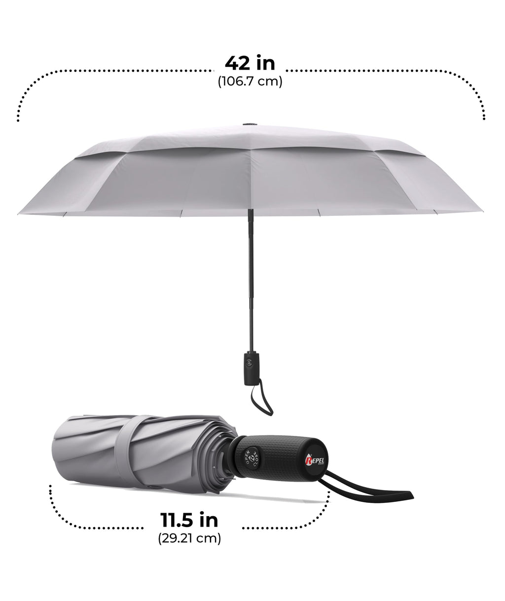 Windproof Travel Umbrella - Compact & Withstands Winds up to 100MPH, Strongest Premium Auto Folding Umbrella for Rain and Sun - Durable, Light & Portable for Women & Men, Fits Backpack & Cars Jansha Store