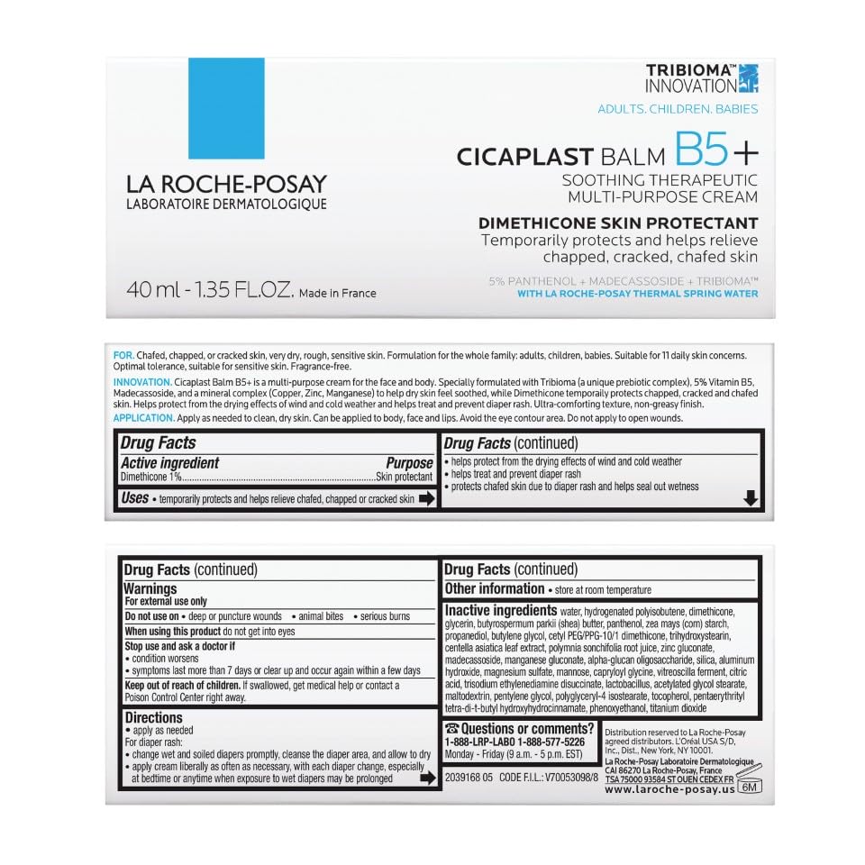 La Roche-Posay Cicaplast Balm B5, Barrier Repair Cream for Dry Skin Jansha Store