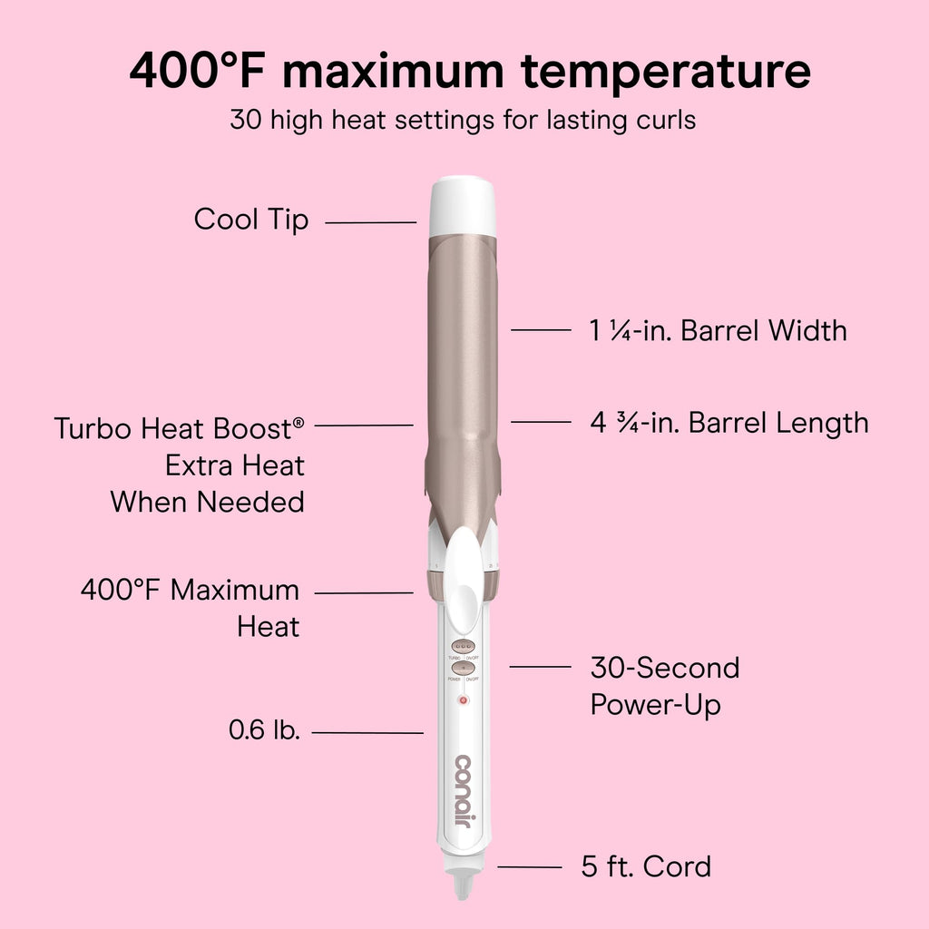 Conair Curling Iron, Double Ceramic, 1/2-in. Barrel, White/Rose Gold Jansha Store
