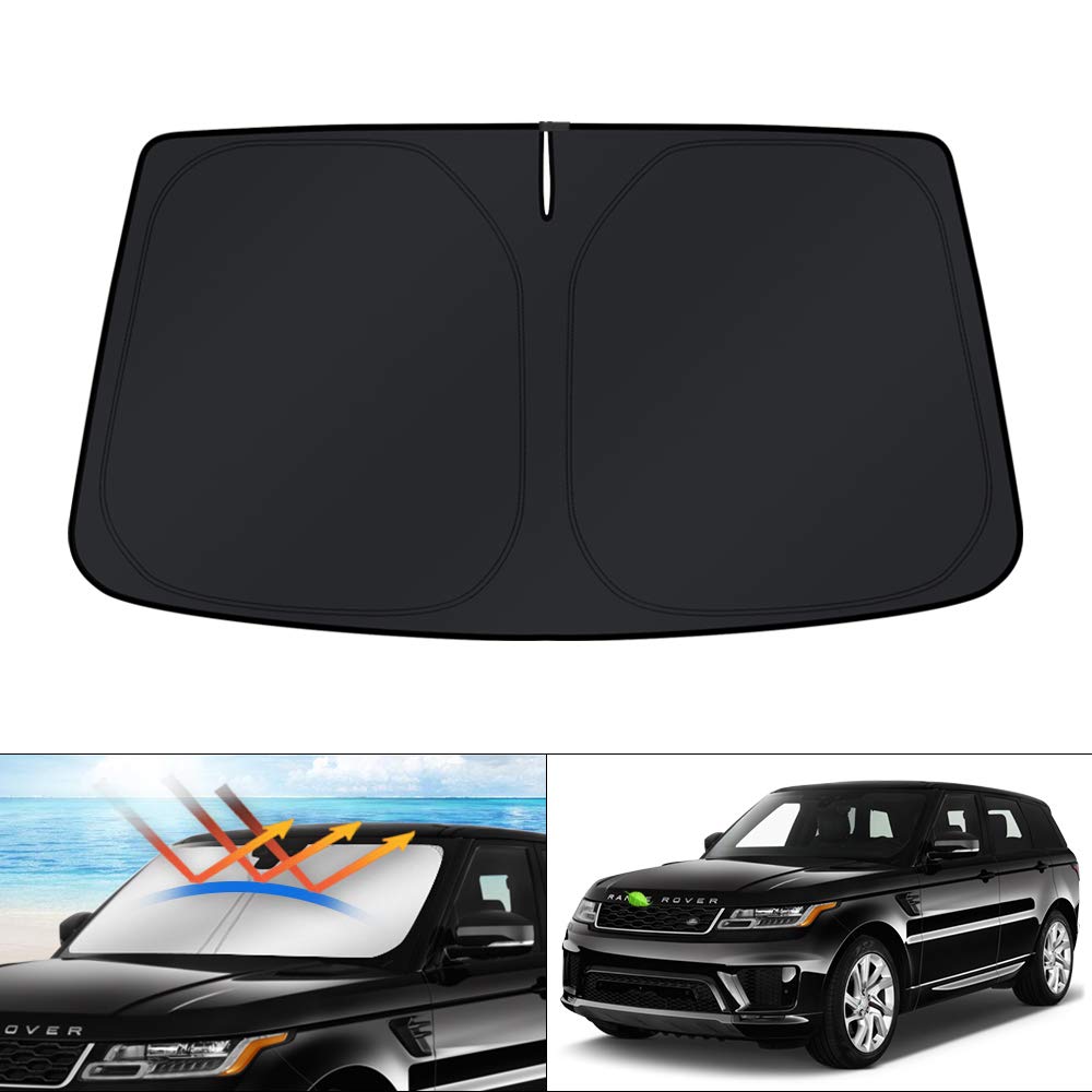 KUST Windshield Sun Shade for 2017-2026 Tesla Model Y/Model 3 Sunshade Accessories (Fit 2025-2026 Model Y Juniper / 2024 Model 3 Highland) Upgraded Foldable Sunshade, Blocks UV Rays Keep Car Cool Jansha Store