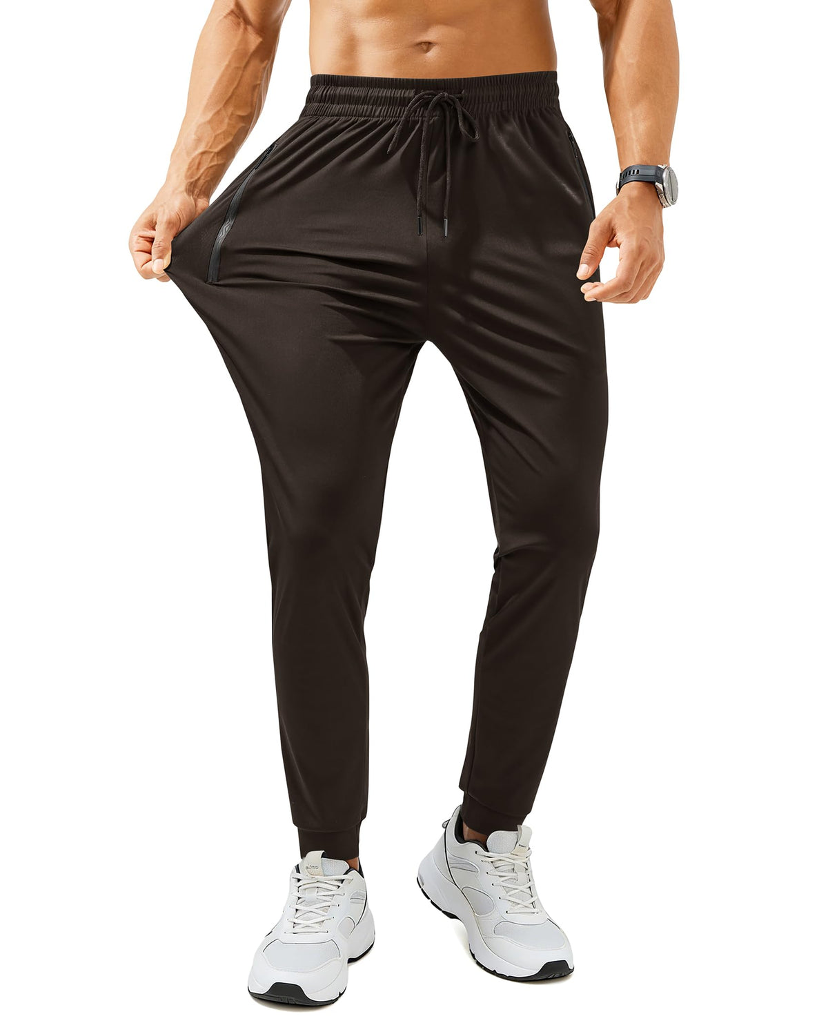 Mens Sweatpants with Zipper Pockets Lightweight Athletic Joggers for Workout Running Gym Track Casual Wear Jansha Store