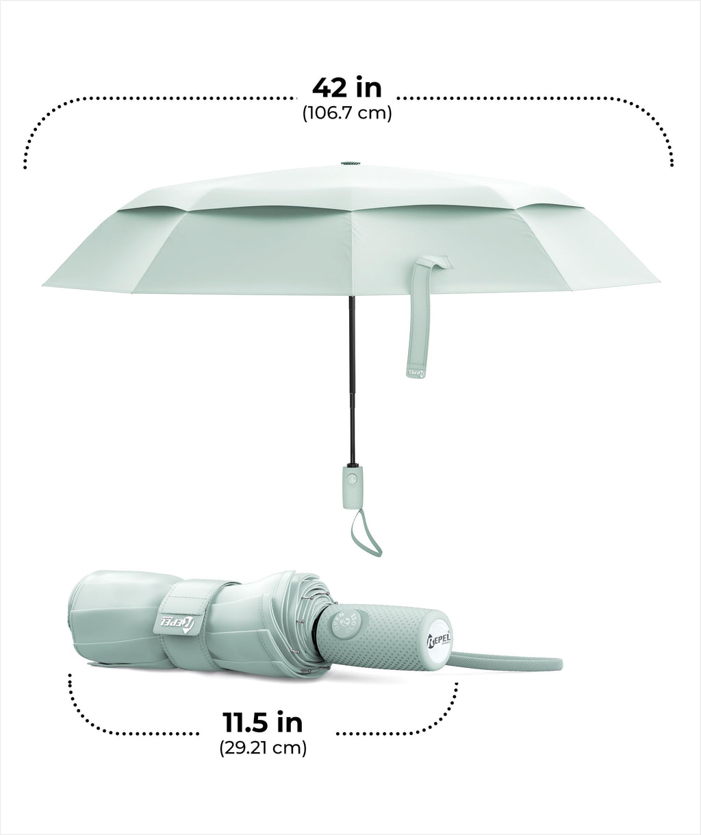 Windproof Travel Umbrella - Compact & Withstands Winds up to 100MPH, Strongest Premium Auto Folding Umbrella for Rain and Sun - Durable, Light & Portable for Women & Men, Fits Backpack & Cars Jansha Store