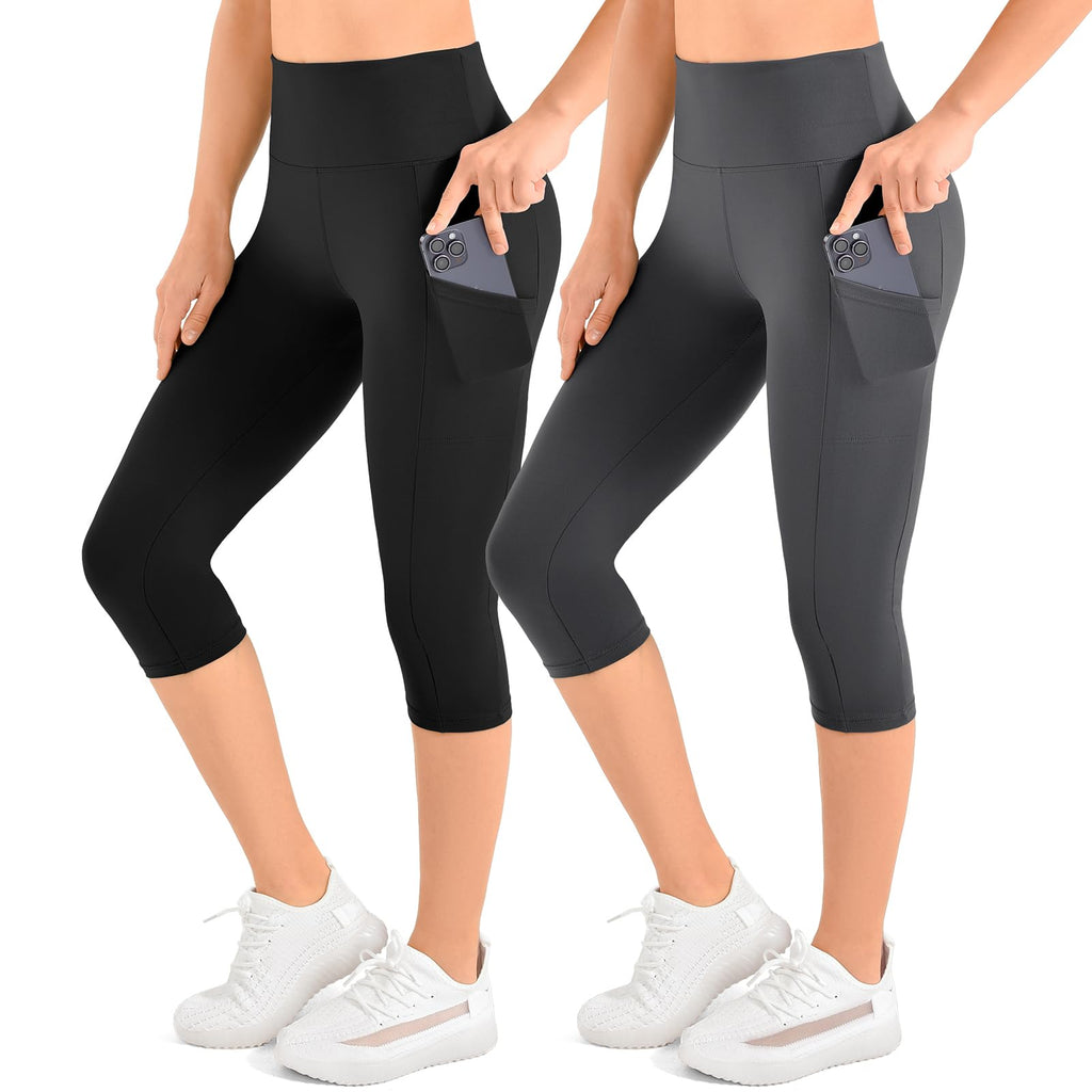 Leafigure 2-Pack High Waist Leggings with Pockets for Women Jansha Store