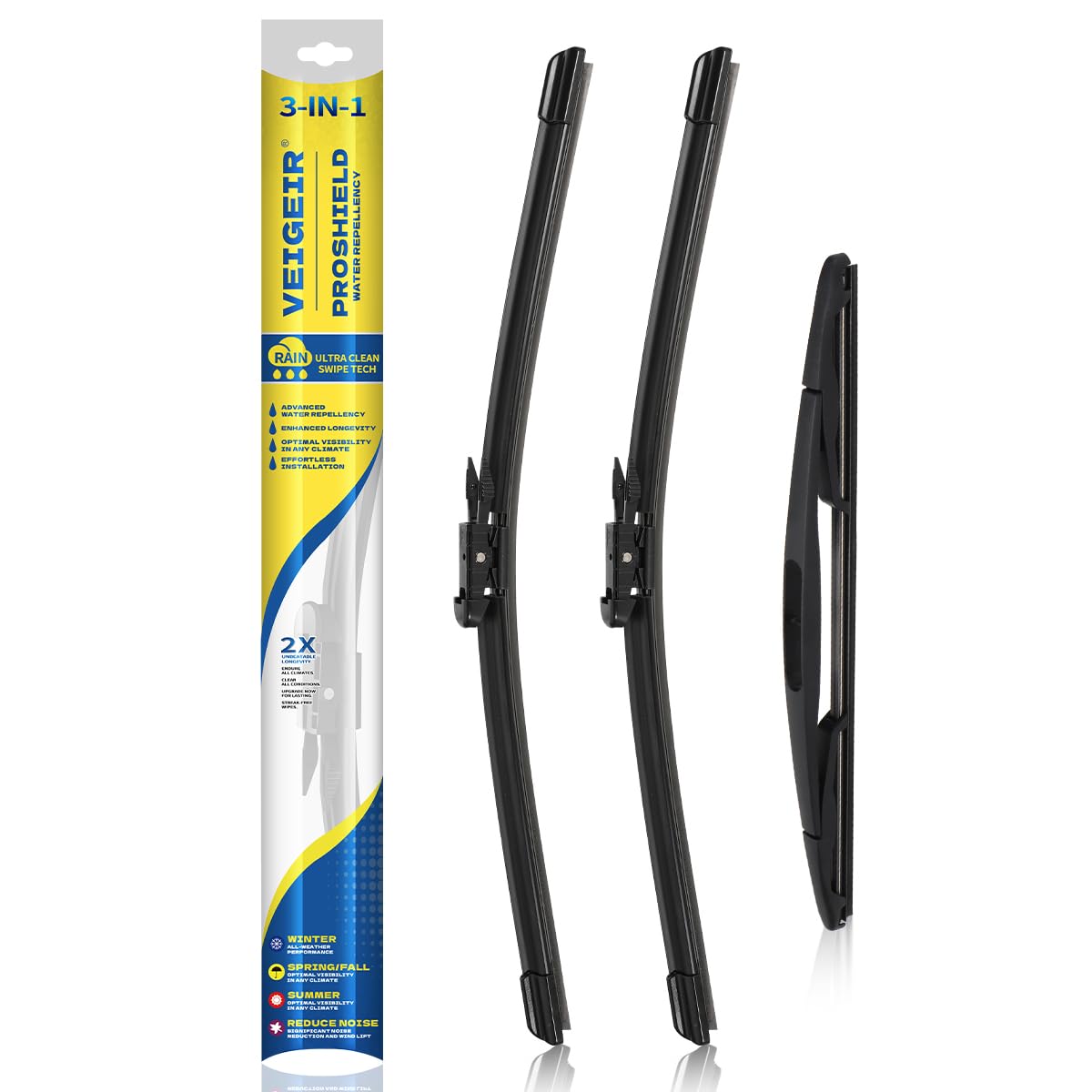 3 Pack Windshield Wiper Blades Compatible with Nissan Rogue 2014-2023 Pathfind 2013-2021 Original Factory Quality Front Rear Wipers Blade Set for My Car - 26" 17" 12" Jansha Store