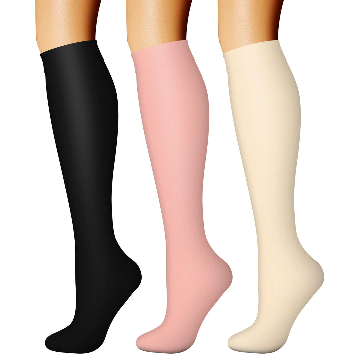 CHARMKING Compression Socks for Women & Men Circulation (3 Pairs) 15-20 mmHg is Best Support for Athletic Running Cycling Jansha Store
