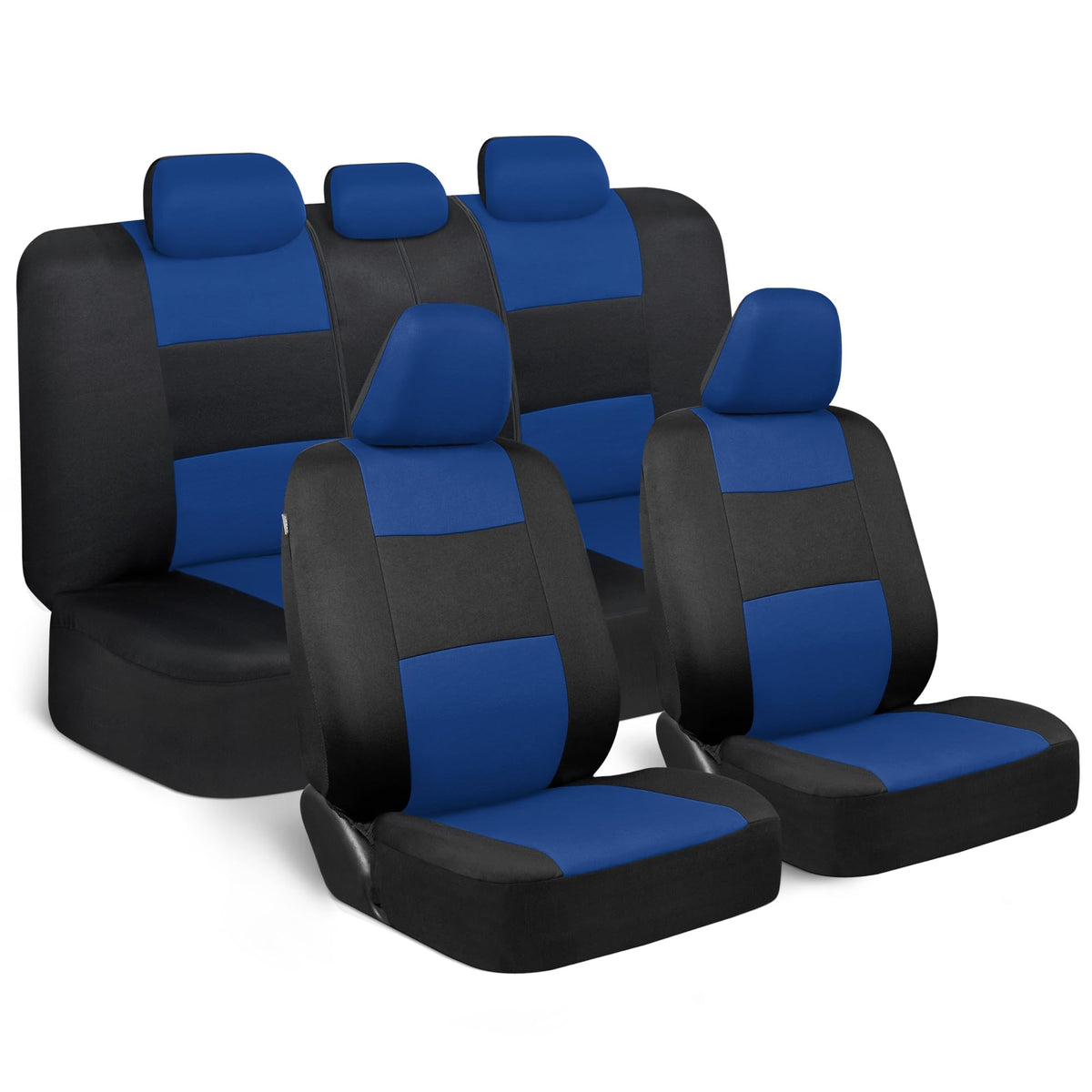 BDK PolyPro Car Seat Covers Full Set in Solid Black, Front and Rear Split Bench Seat Covers for Cars, Easy to Install Car Seats Cover Set and Accessories for Auto Trucks Van SUV - Solid Black Jansha Store