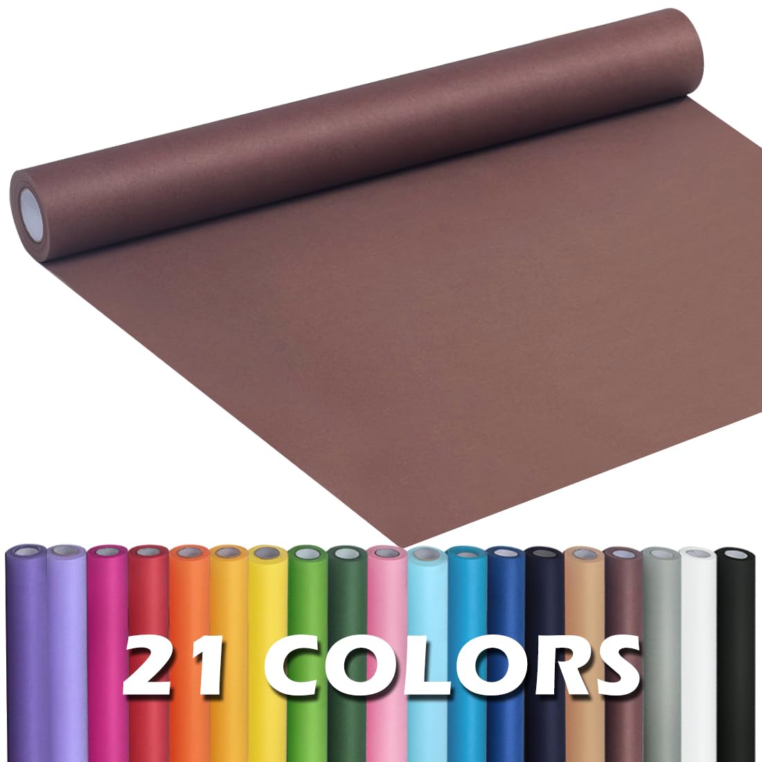 PerkHomy Brown Kraft Paper Roll 17.5" x 1,200" (100') for Gift Wrapping Bulletin Board Craft Art Bouquet Flower Packing Valentines Easel Moving Shipping Floor Poster Covering Table 70GSM 50LB Jansha Store