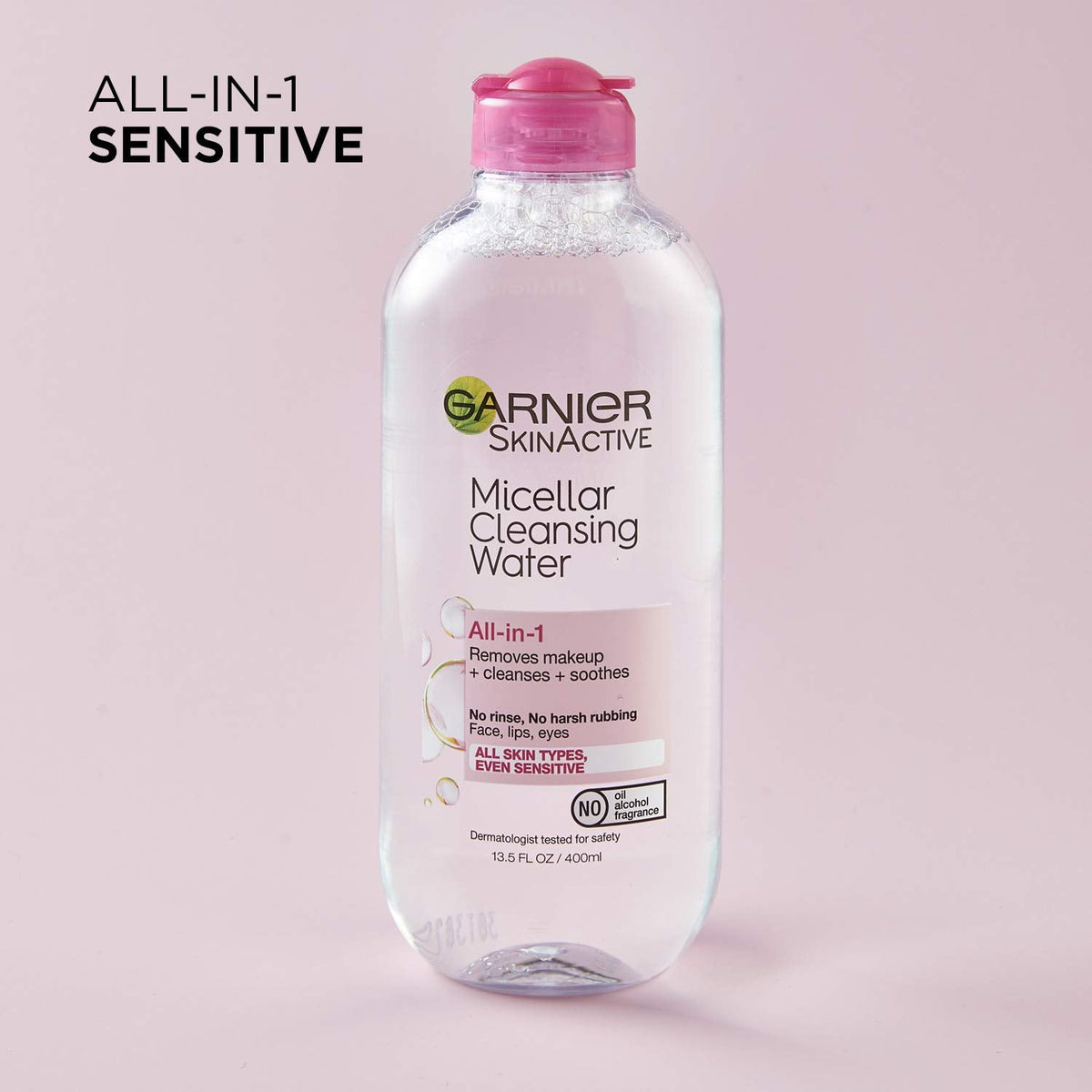 Garnier Micellar Water, Hydrating Facial Cleanser & Makeup Remover, Suitable for Sensitive Skin, Vegan, Cruelty Free, 13.5 Fl Oz (400mL), 1 Count Jansha Store