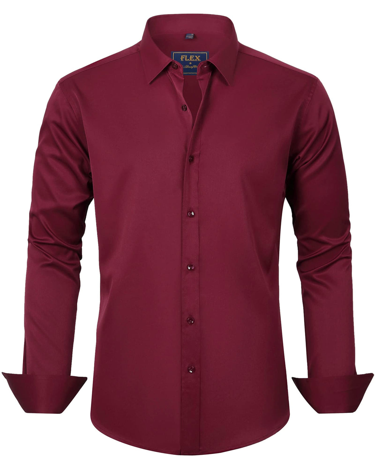 Men's long sleeve stretch shirt hem and side seam detail