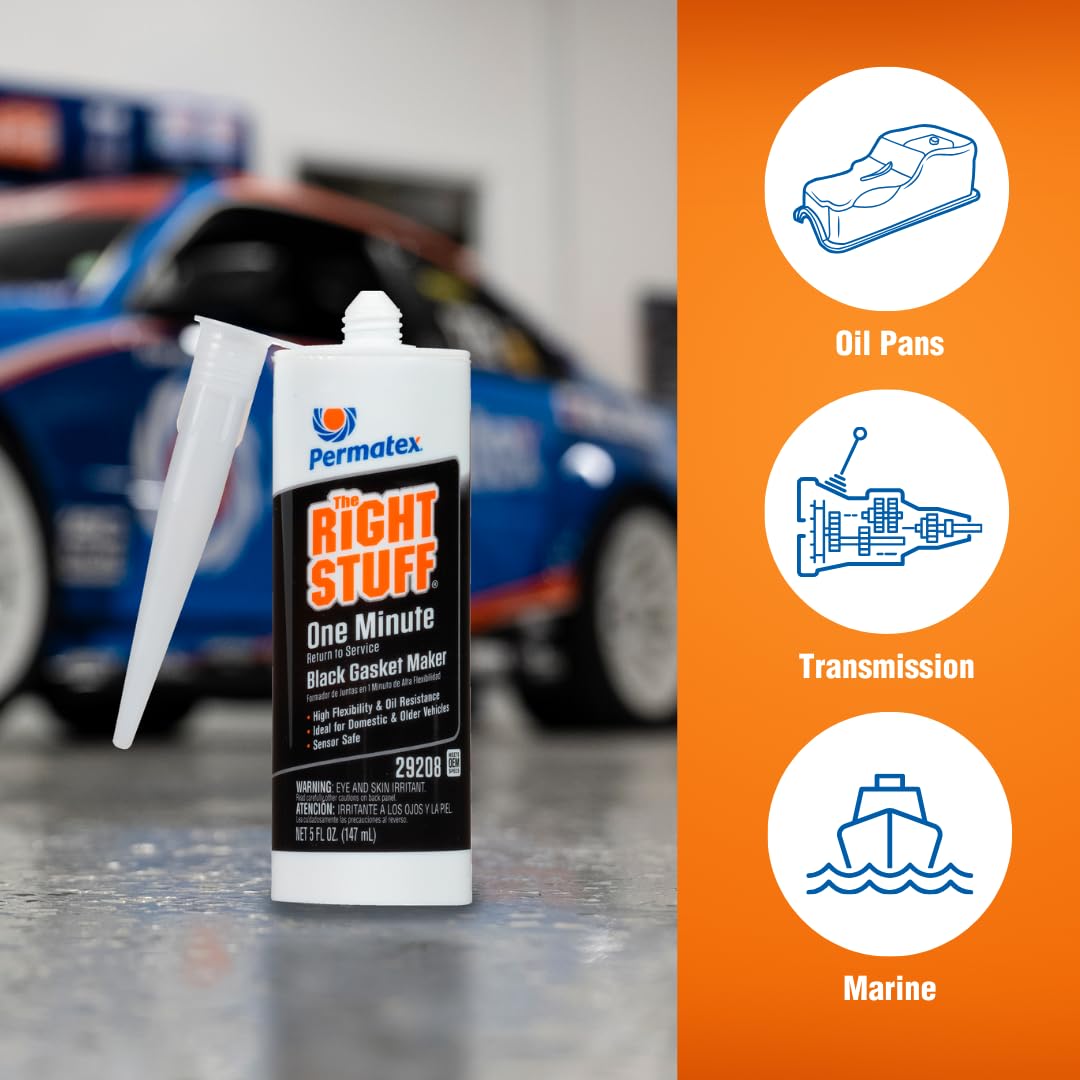 Permatex 82180 Ultra Black Maximum Oil Resistance RTV Silicone Gasket Maker, Sensor Safe and Non-Corrosive, for High Flex and Oil Resistant Applications 3 oz Jansha Store