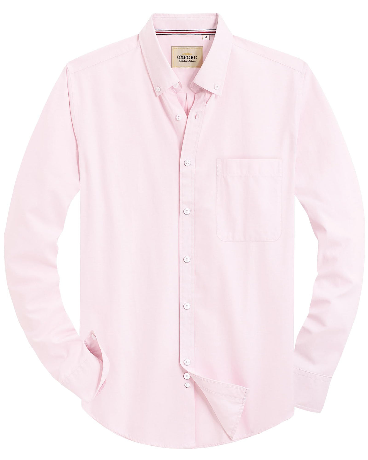 Alimens & Gentle Mens Solid Oxford Shirt Long Sleeve Dress Shirt Work Casual Button Down Shirts with Pocket Jansha Store