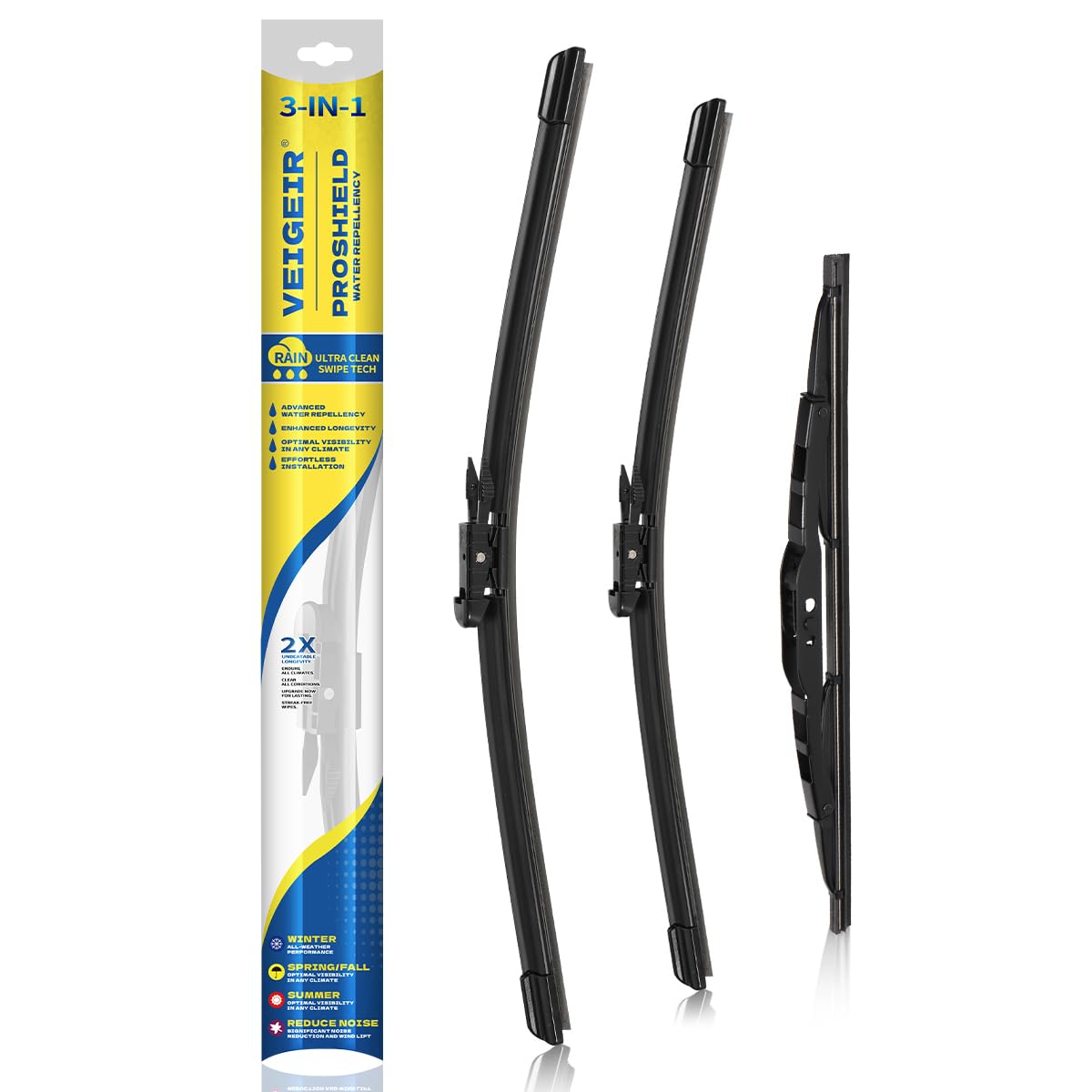 3 Pack Windshield Wiper Blades Compatible with Nissan Rogue 2014-2023 Pathfind 2013-2021 Original Factory Quality Front Rear Wipers Blade Set for My Car - 26" 17" 12" Jansha Store
