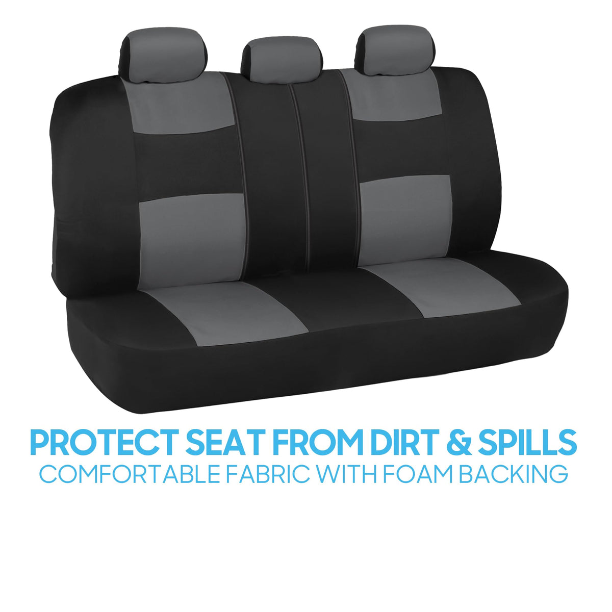 BDK PolyPro Car Seat Covers Full Set in Solid Black, Front and Rear Split Bench Seat Covers for Cars, Easy to Install Car Seats Cover Set and Accessories for Auto Trucks Van SUV - Solid Black Jansha Store