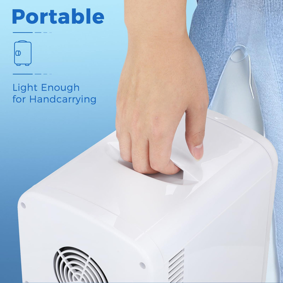 Antarctic Star Compact Refrigerator, Portable Mini Fridge, Skin Care 4L Capacity/6 Cans, for Bedroom, Car, Office & Dorm, Small Cooler for Cosmetics, Beverage and Food, White Jansha Store