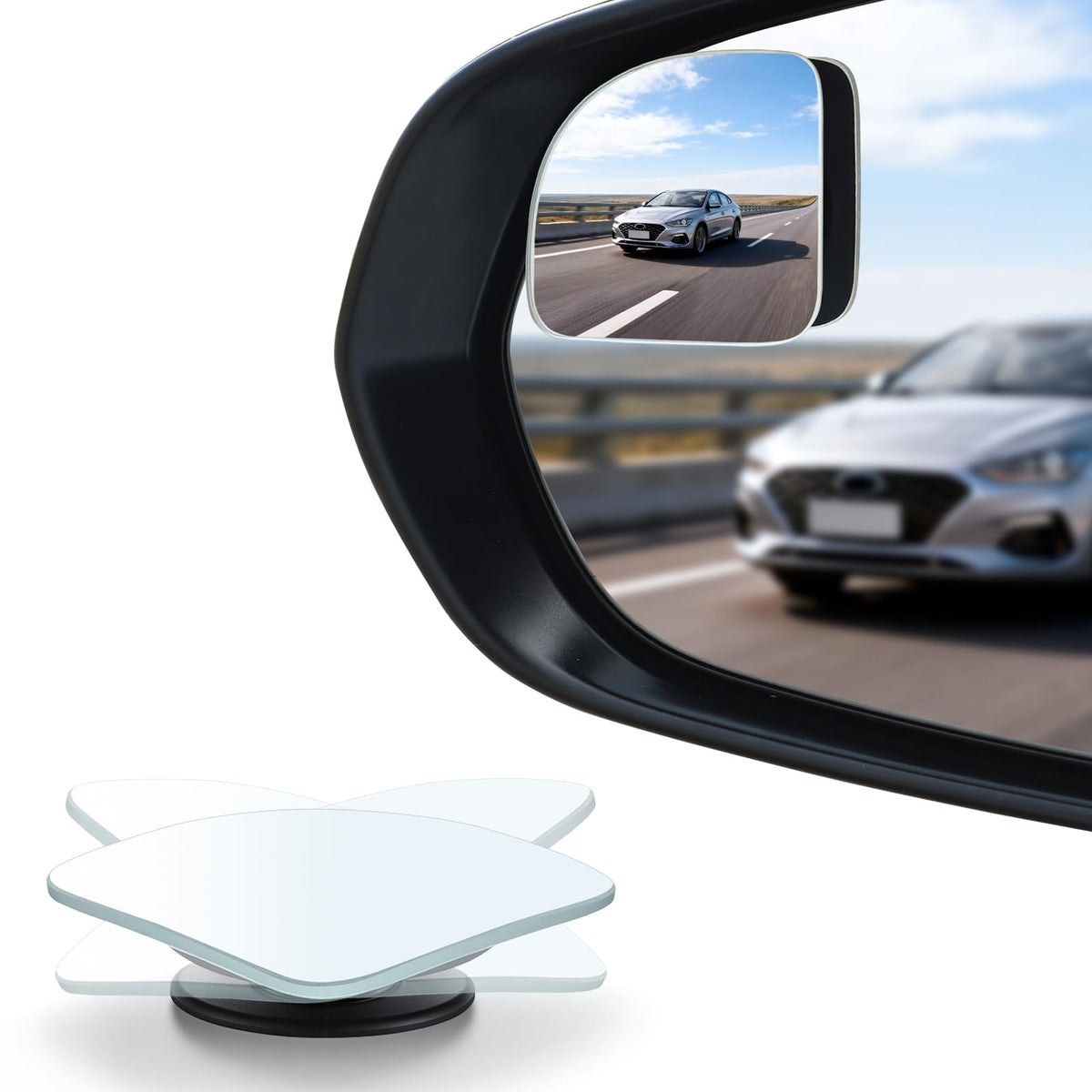 LivTee Blind Spot Mirror, 2" Round HD Glass Frameless Convex Rear View Mirrors Exterior Accessories with Wide Angle Adjustable Stick for Car SUV and Trucks, Pack of 2 Jansha Store