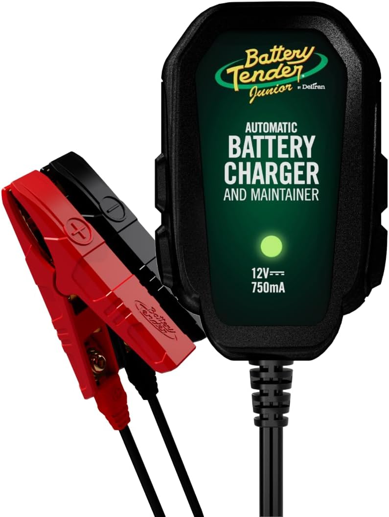Battery Tender Junior 12V, 750mA Charger and Maintainer: Automatic 12V Powersports for Motorcycle, ATVs, and More - Smarter Than a Trickle Charger - 021-0123 Jansha Store