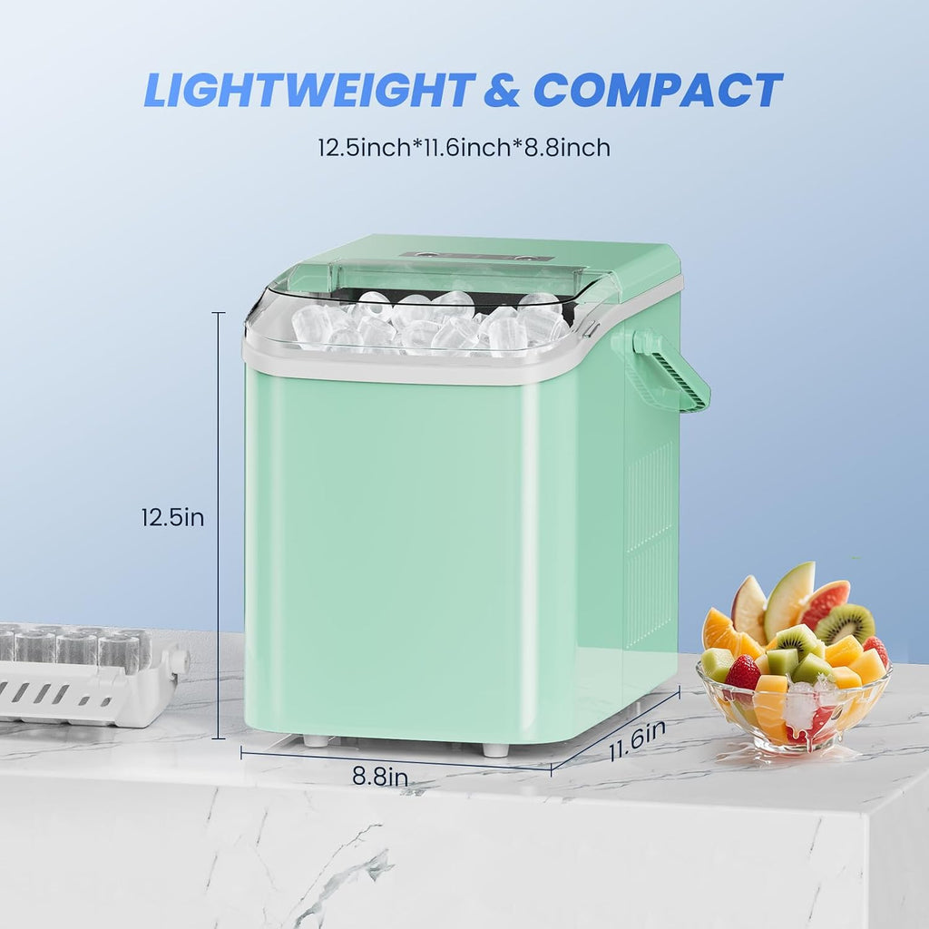 NEWBULIG Ice Makers Countertop with Handle, Portable Ice Machine Jansha Store