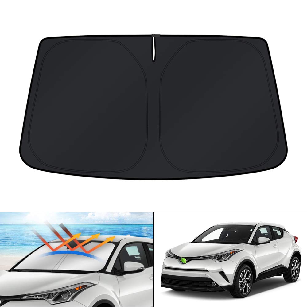 KUST Windshield Sun Shade for 2017-2026 Tesla Model Y/Model 3 Sunshade Accessories (Fit 2025-2026 Model Y Juniper / 2024 Model 3 Highland) Upgraded Foldable Sunshade, Blocks UV Rays Keep Car Cool Jansha Store