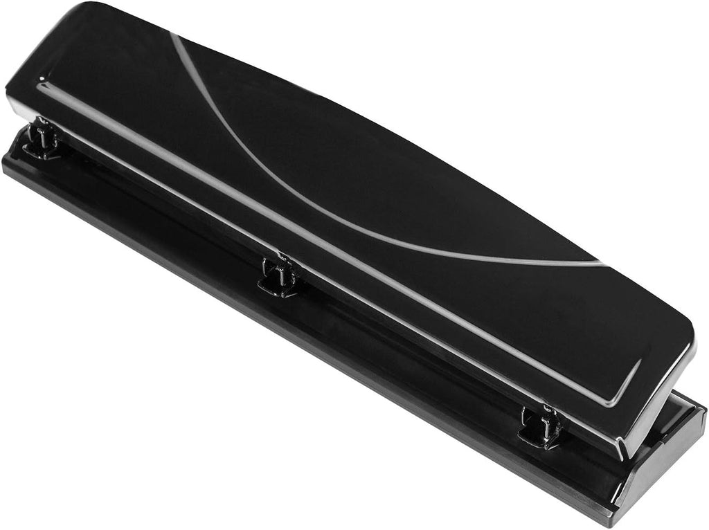 Amazon Basics 3 Hole Punch, 10 Sheet Capacity, Black, Easy-Clean Tray Jansha Store