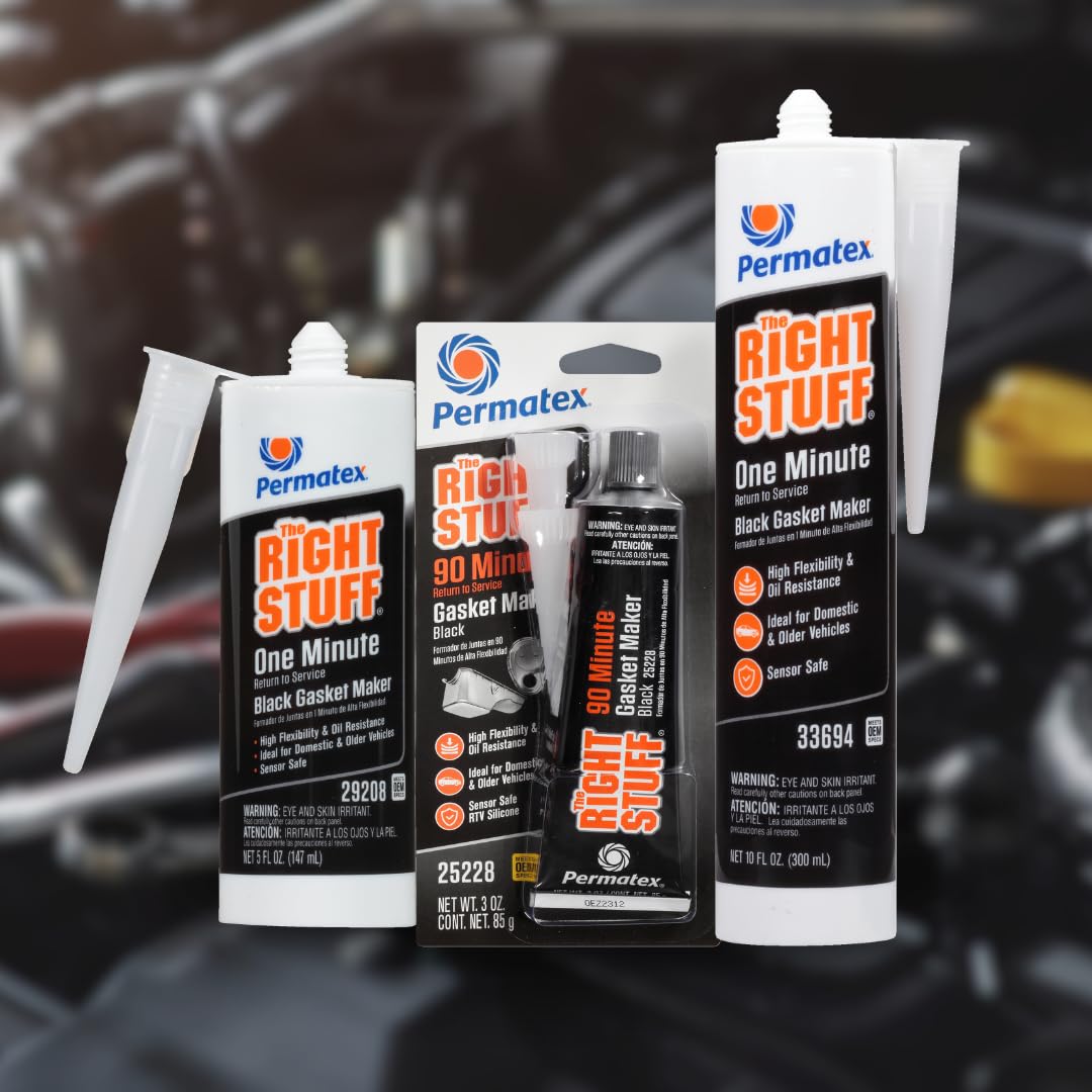 Permatex 82180 Ultra Black Maximum Oil Resistance RTV Silicone Gasket Maker, Sensor Safe and Non-Corrosive, for High Flex and Oil Resistant Applications 3 oz Jansha Store