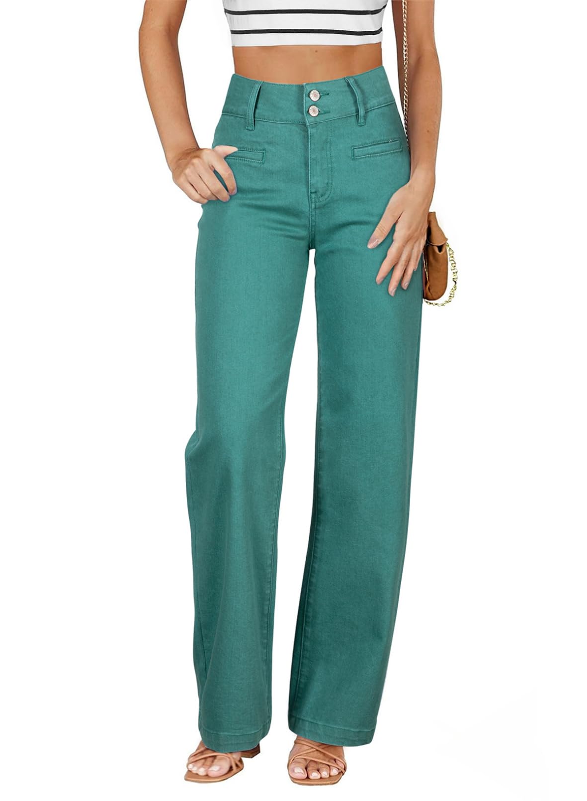 Sidefeel Jeans for Women High Waisted Straight Leg Denim Pants Jansha Store