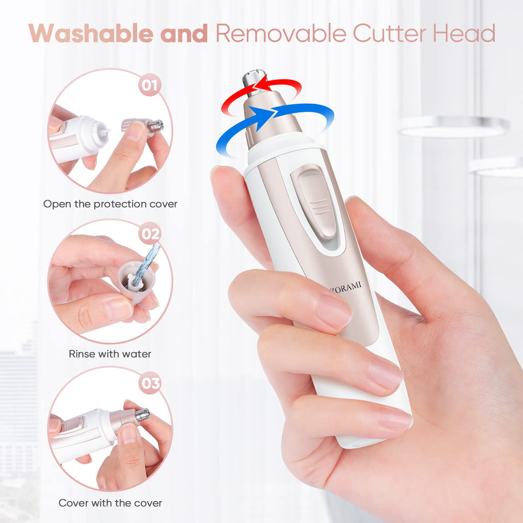 Ear and Nose Hair Trimmer Clipper - 2026 Professional Painless Eyebrow & Facial Hair Trimmer for Men Women,Battery-Operated Trimmer with IPX7 Waterproof,Dual Edge Blades for Easy Cleansing Black Jansha Store