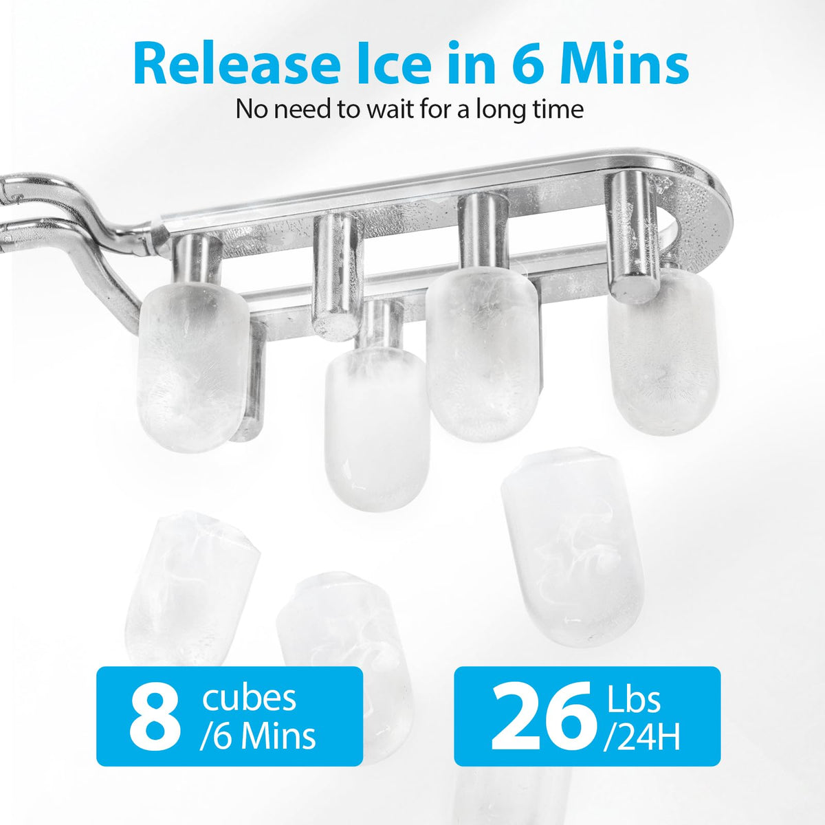 Aeitto Ice Maker Countertop 26lbs/24H Ice Makers Ready in 6-Min 8 Ice Cubes Jansha Store