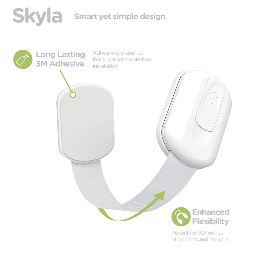 SKYLA HOMES Cabinet Strap Locks for Baby Proofing, 2 Pack, Gray Jansha Store