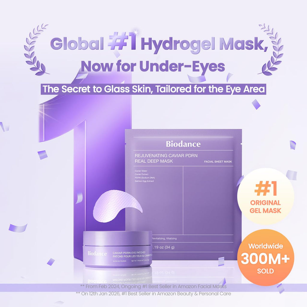 BIODANCE Hydrogel Eye Patches for Under Eye - Collagen Peptide, Anti Wrinkle & Fine Lines (60 Count) Jansha Store