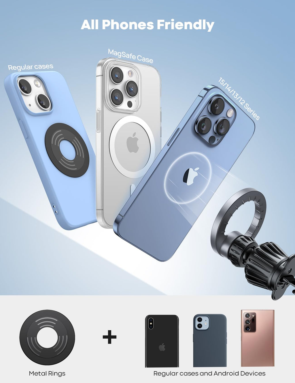 Lamicall for MagSafe Car Mount Vent 20 Super Magnets Accessories for iPhone Jansha Store