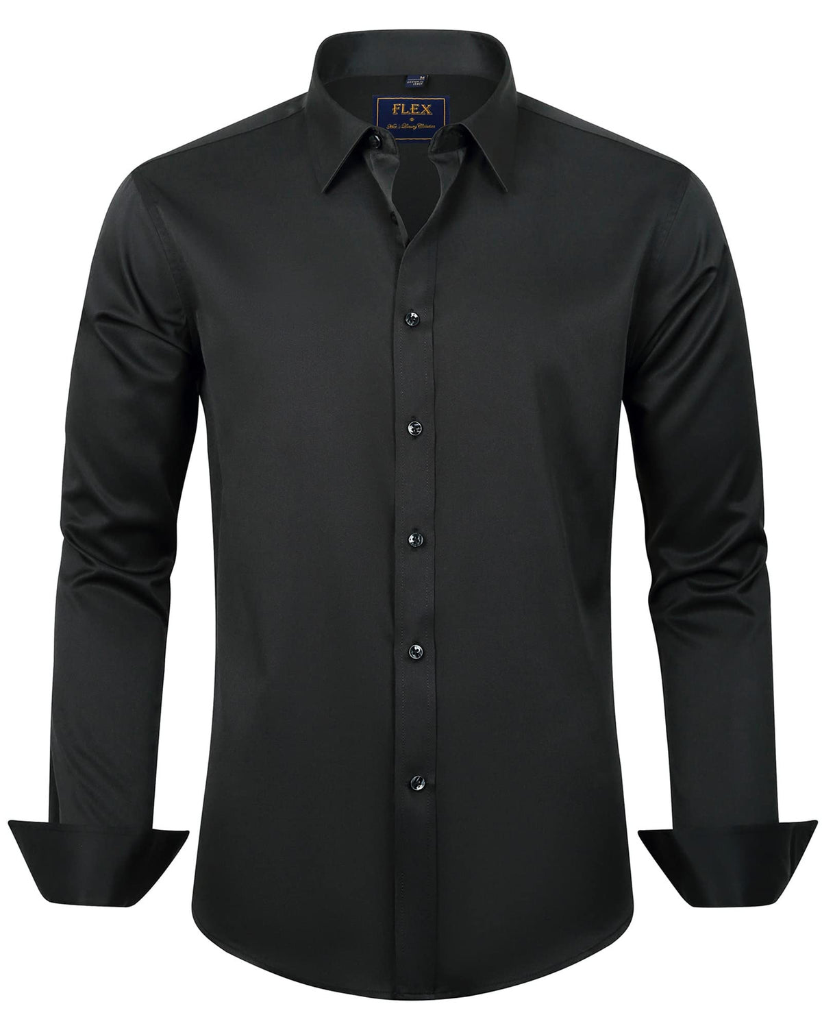 Men's solid button-down shirt detail of the hem and fabric texture