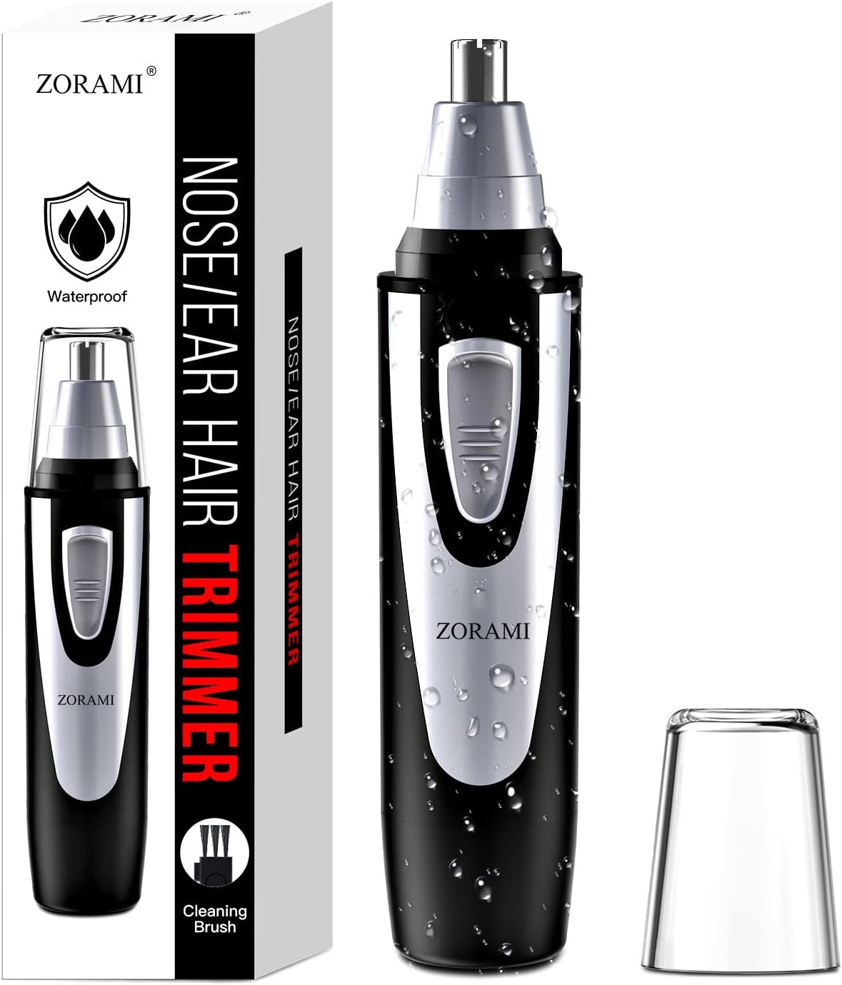 Ear and Nose Hair Trimmer Clipper - 2026 Professional Painless Eyebrow & Facial Hair Trimmer for Men Women,Battery-Operated Trimmer with IPX7 Waterproof,Dual Edge Blades for Easy Cleansing Black Jansha Store