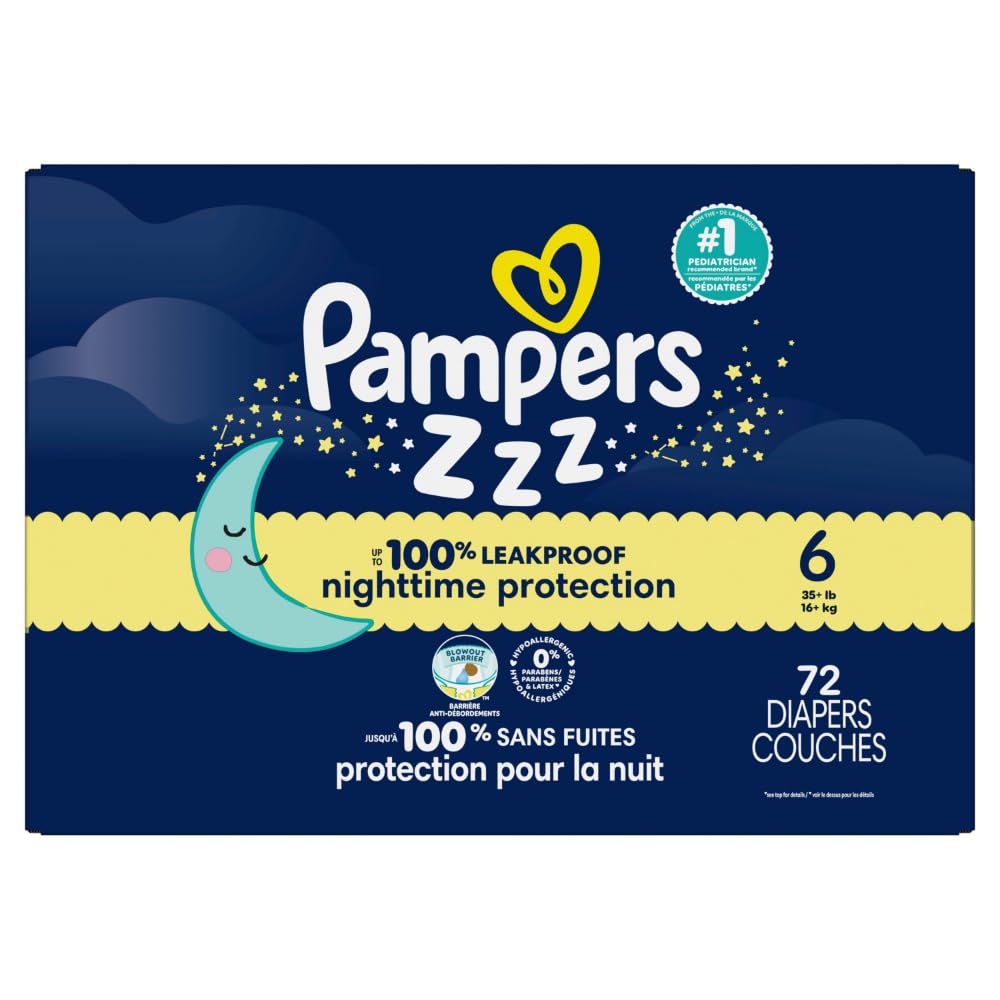 Pampers ZZZ Overnight Diapers, Size 7 (26-50 lbs), 36 Count, Nighttime Protection Disposable Baby Diaper Jansha Store