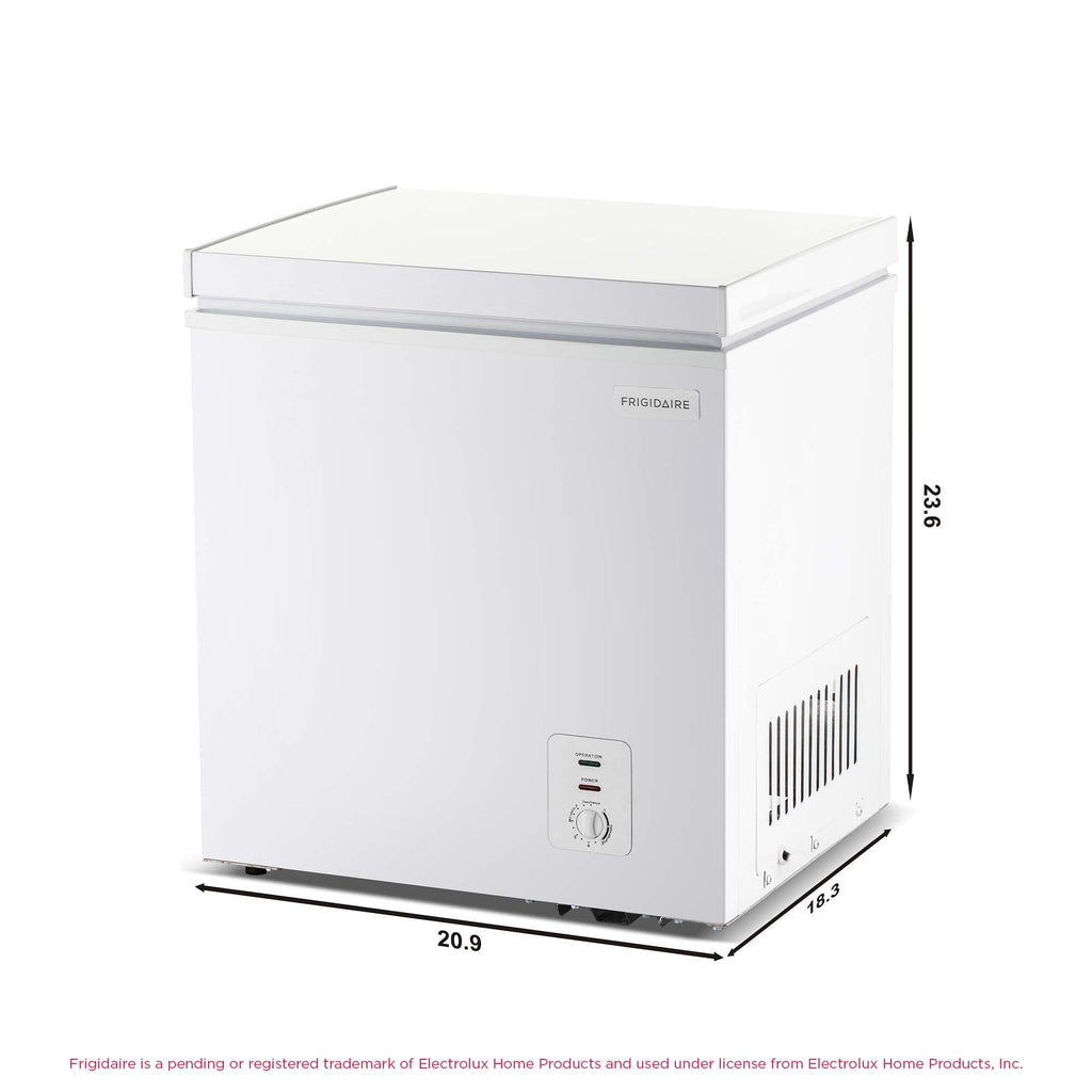 FRIGIDAIRE EFRF5003-BLACK Chest Deep Freezer-Garage-Ready, 5.0 Cu. Ft. Capacity, Black-Adjustable Thermostat-Removable Vinyl Coated Wire Basket-Easy Defrost Drain Jansha Store