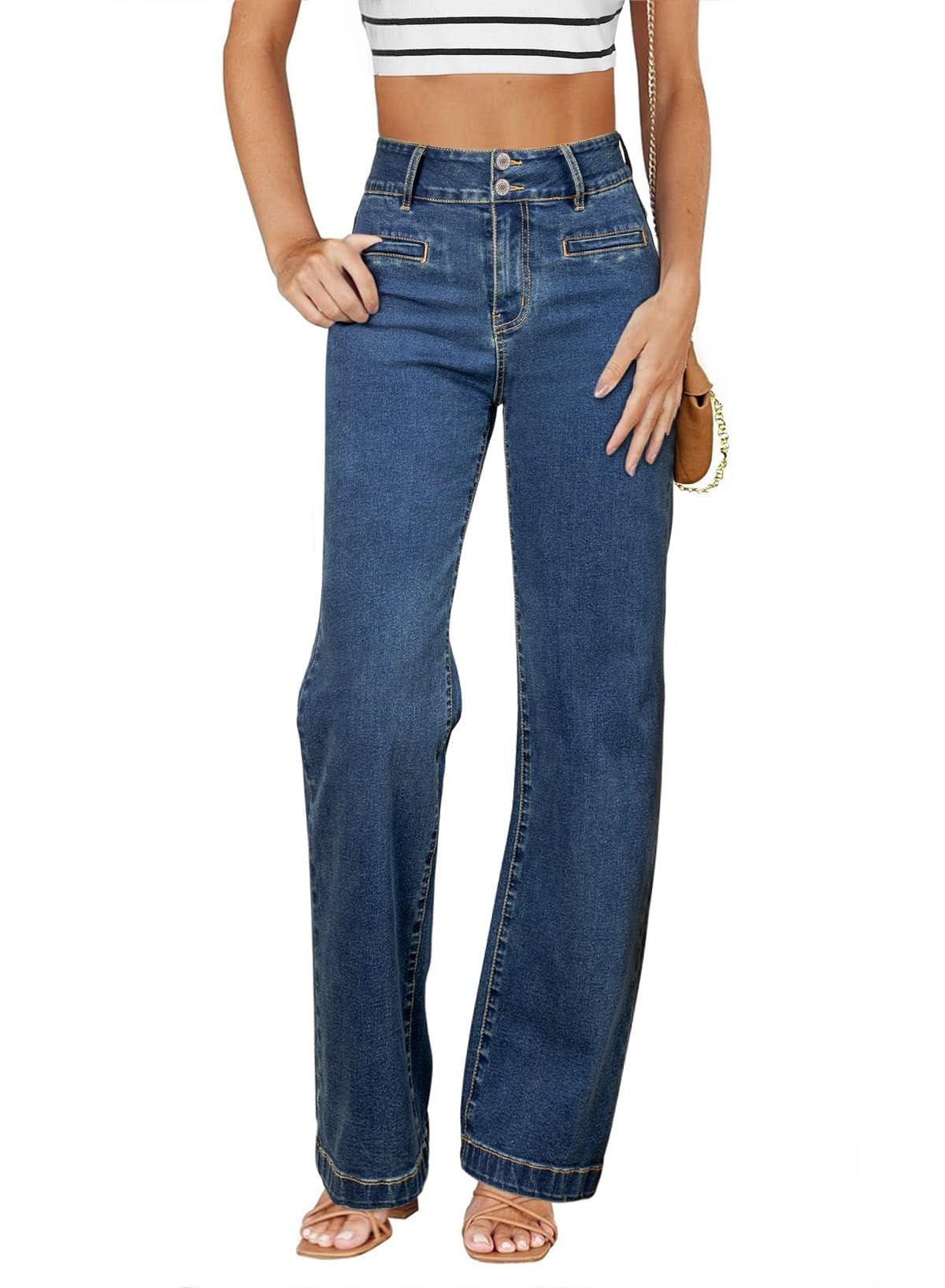 Sidefeel Jeans for Women High Waisted Straight Leg Denim Pants Jansha Store