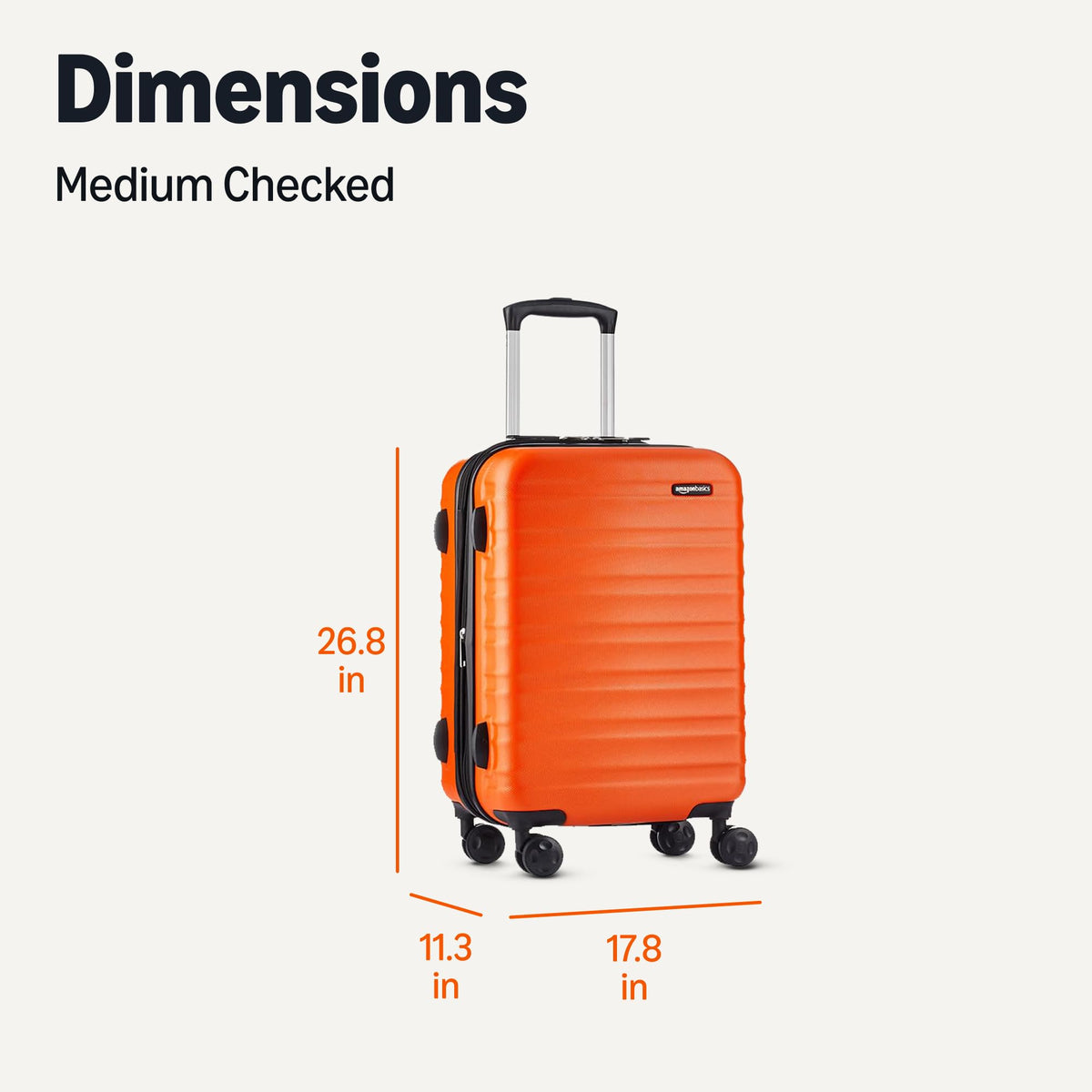Amazon Basics 3-Piece Hardshell Suitcases Set (21", 26", 30"), Expandable For Up to 25% More Space, With Scratch-Resistant Finish, Four Multi-Directional Wheels, Rose Gold Jansha Store