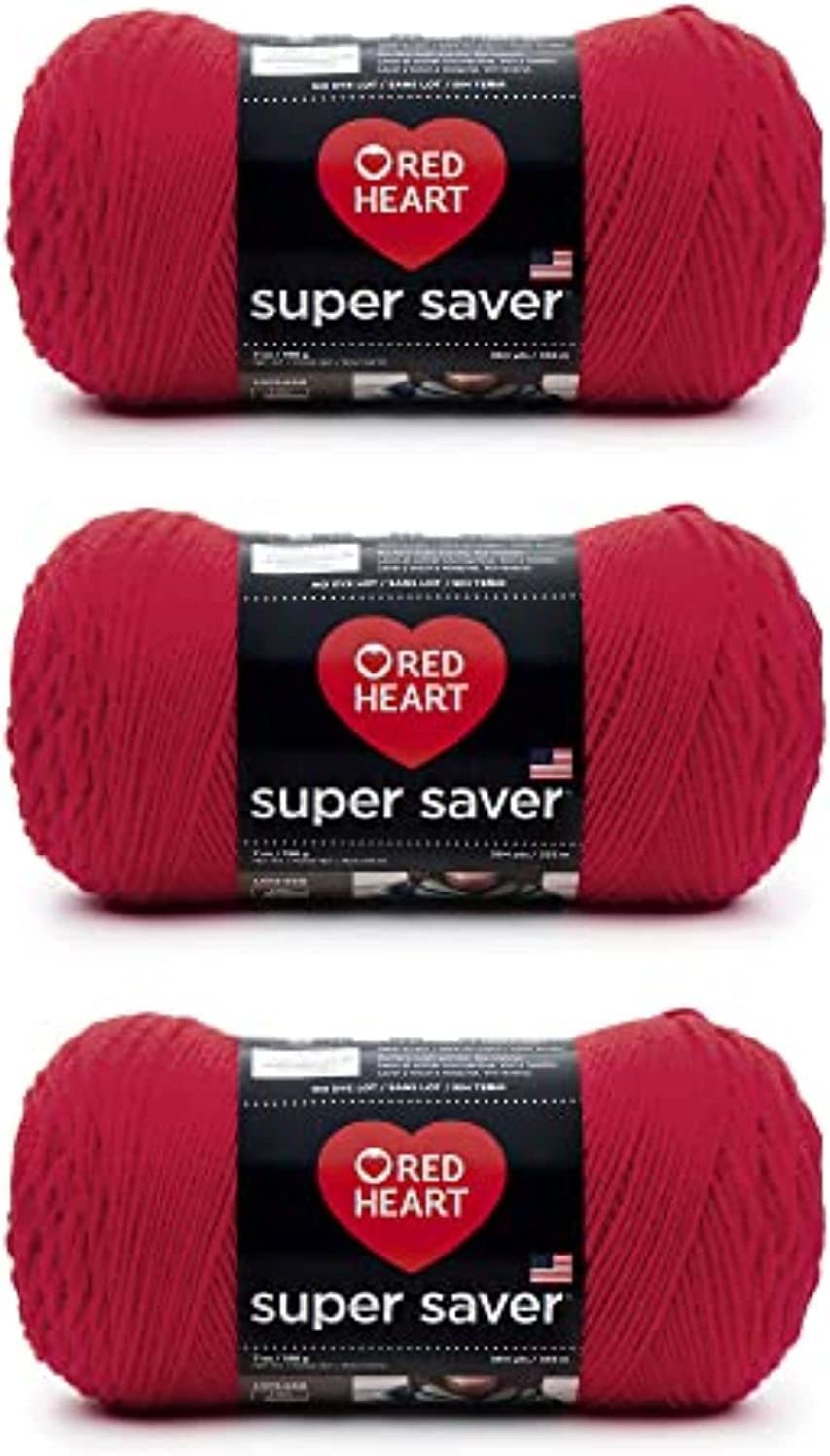 Red Heart Super Saver Yarn for Crocheting & Knitting, Medium Thyme, 3-Pack Jansha Store