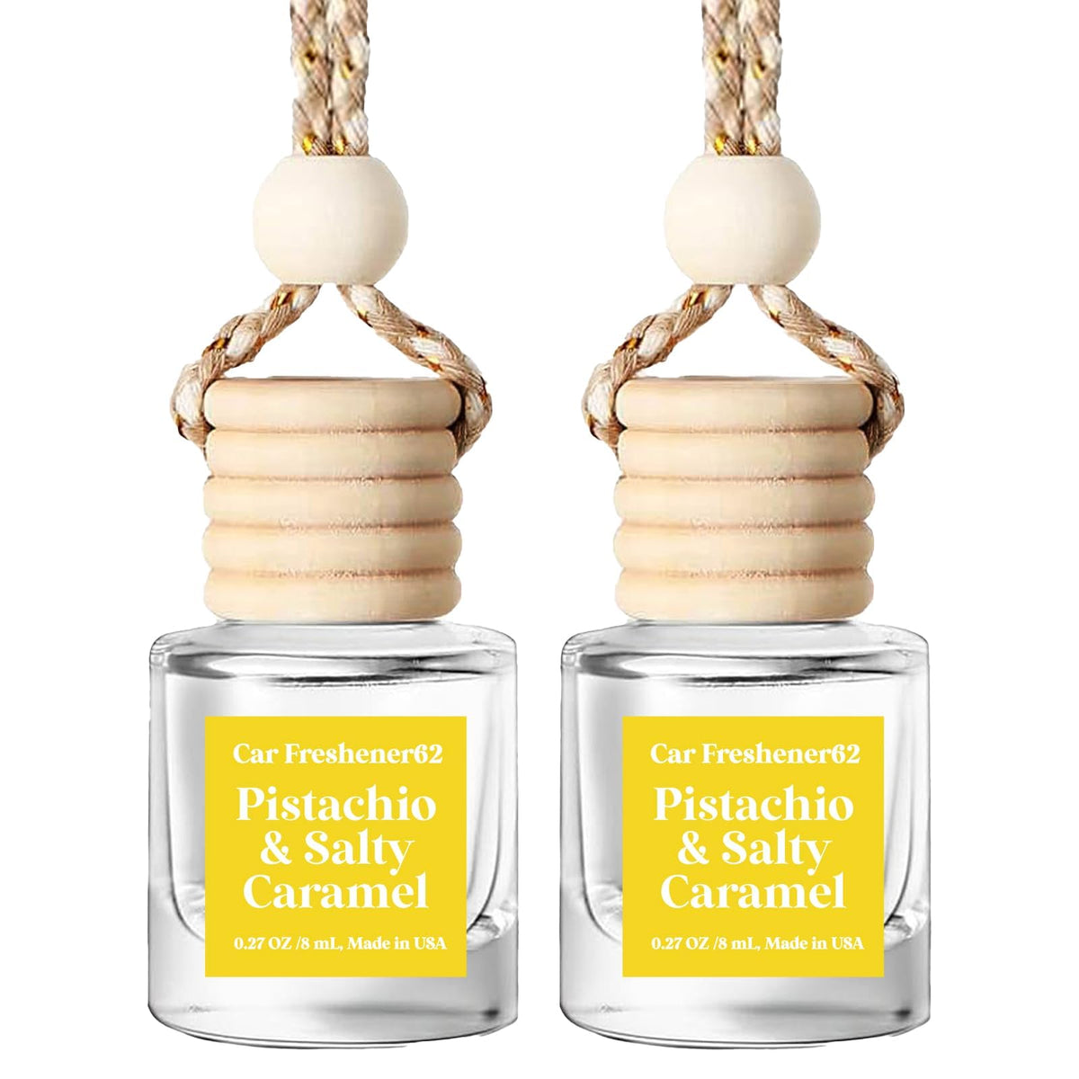 C Classy Car Air Freshener Hanging 2 Pack, Mahogany Teakwood Essential Oil Diffuser, Cute Glass Bottle, Long-Lasting Fragrance Car Accessories for Women & Men, Made in USA Jansha Store