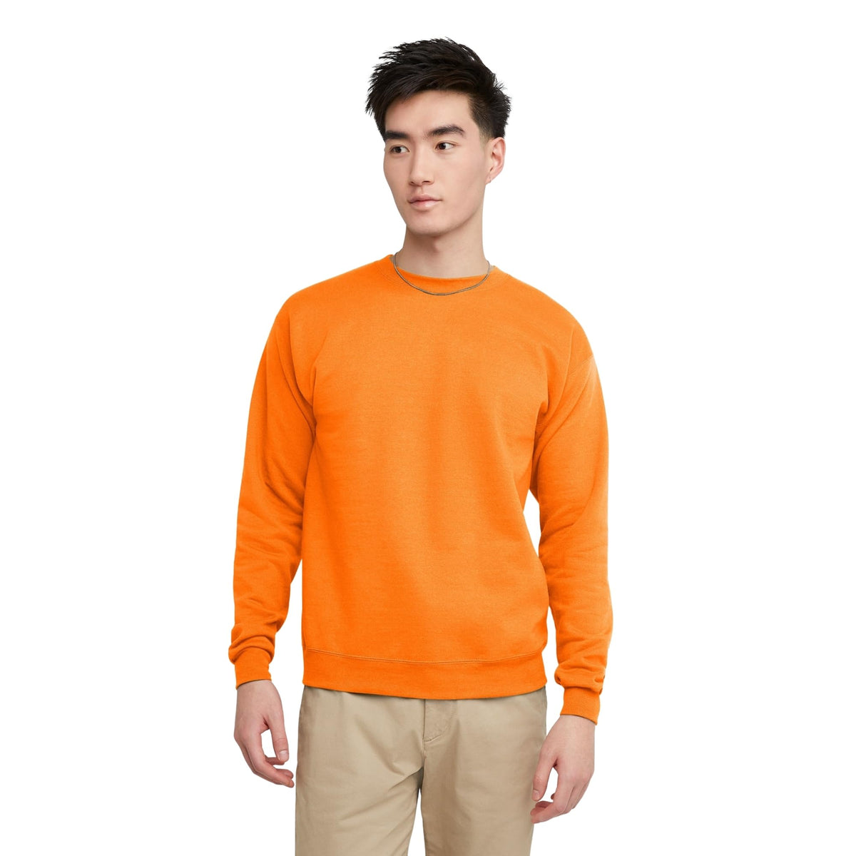 Men's EcoSmart fleece sweatshirt laid flat, showing the relaxed big and tall fit