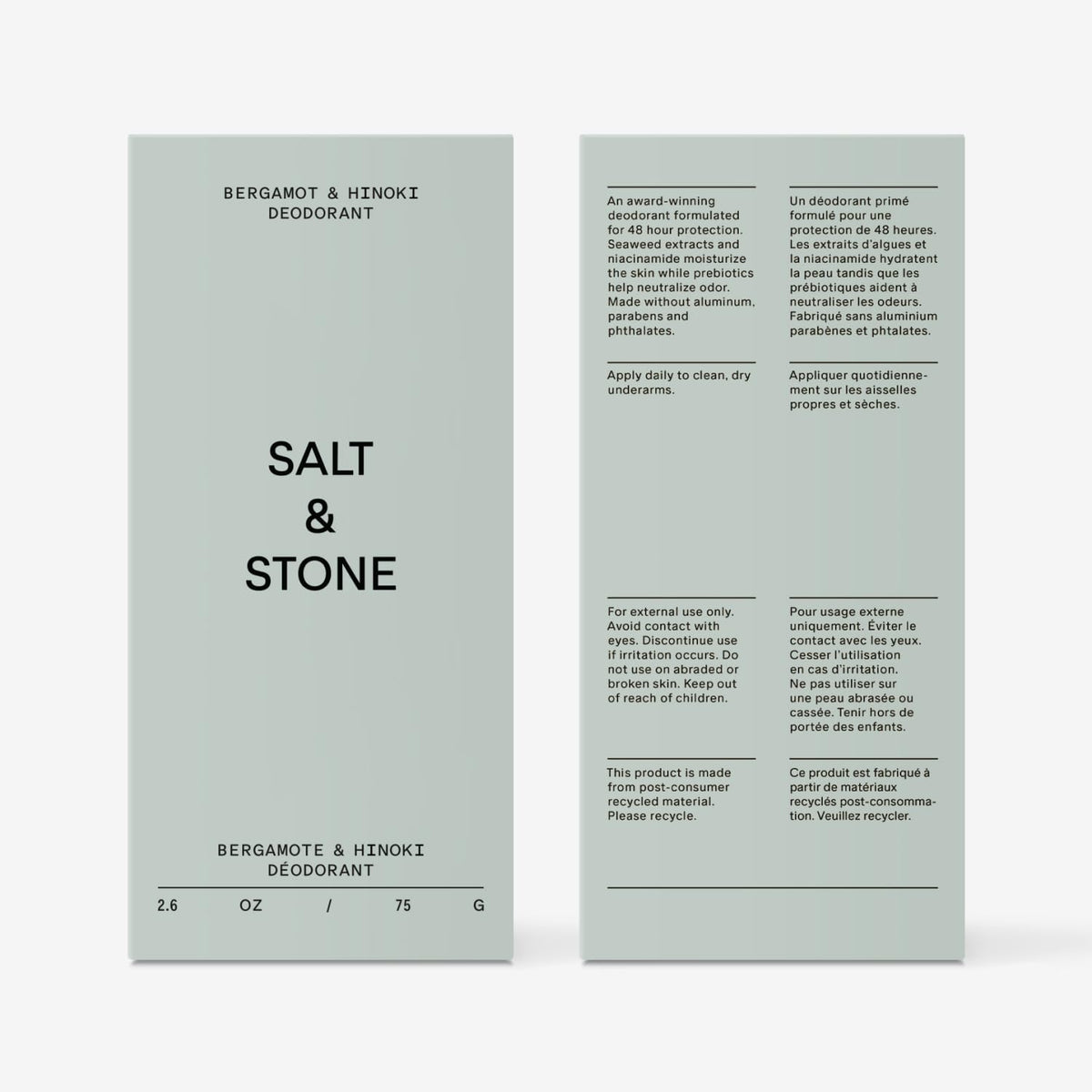 Salt & Stone Aluminum-Free Deodorant for Women & Men Saffron & Cedar 2.6 oz Jansha Store